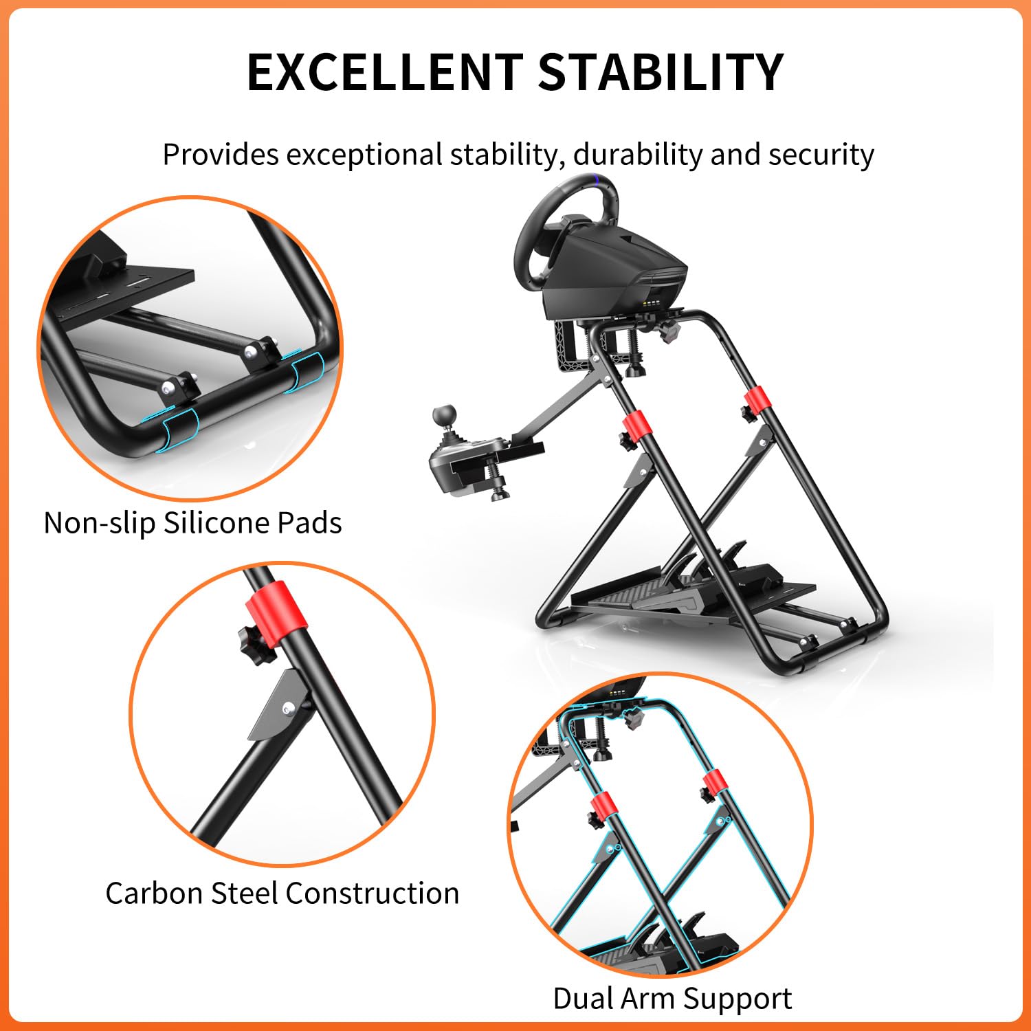 PXN A9 Racing Wheel Stand Support Volant Pliable Acier