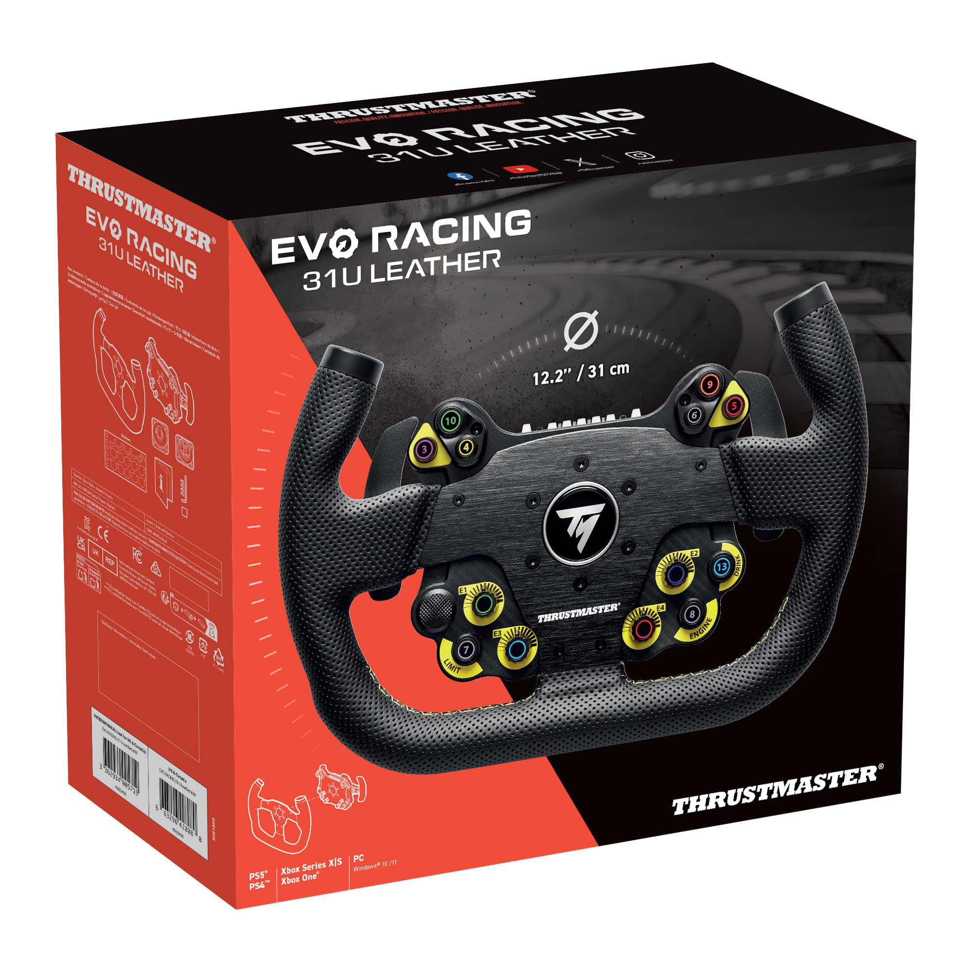 Thrustmaster EVO Racing 31U volant cuir 31 cm PS5 Xbox