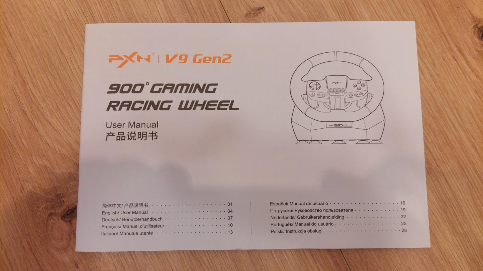 PXN V9 Gen2 volant 270°/900° + pédales + levier PC Xbox PS4