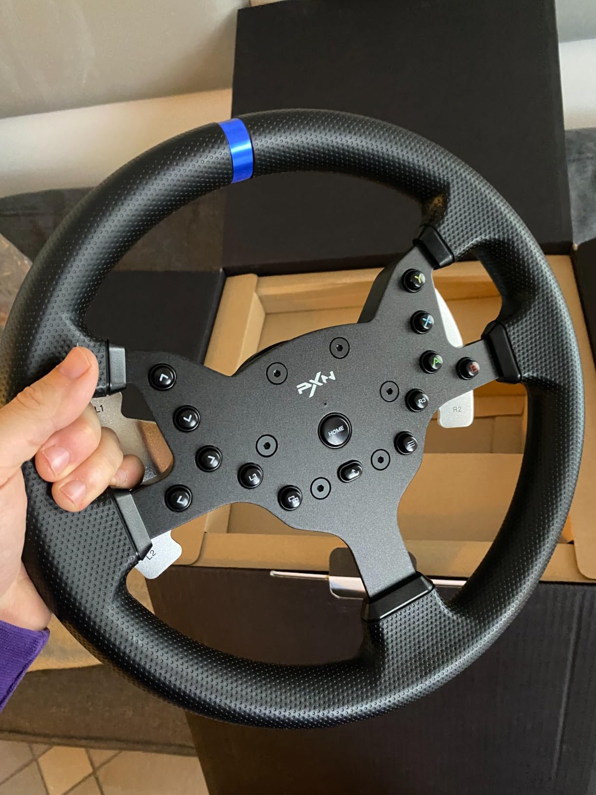 PXN V99 Volant PC Xbox PS4 300mm + 3 pédales + levier H