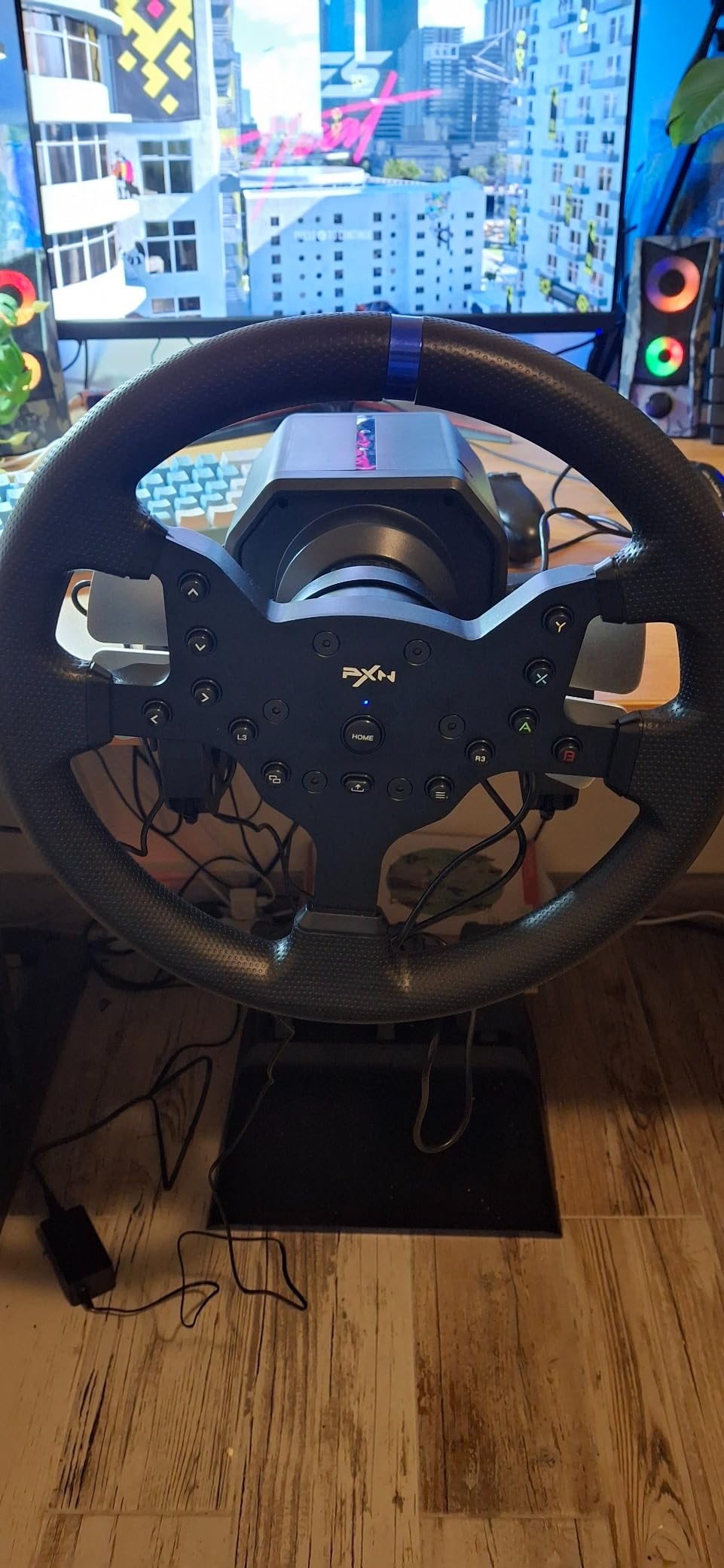 PXN V99 Volant PC Xbox PS4 300mm + 3 pédales + levier H