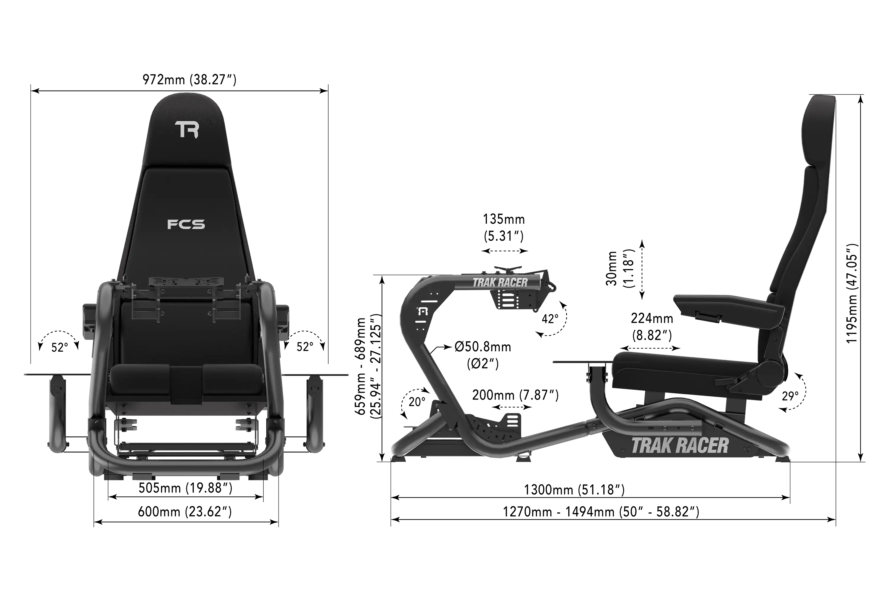 Trak Racer TR8 Pro Flight cockpit simulateur vol avec siège