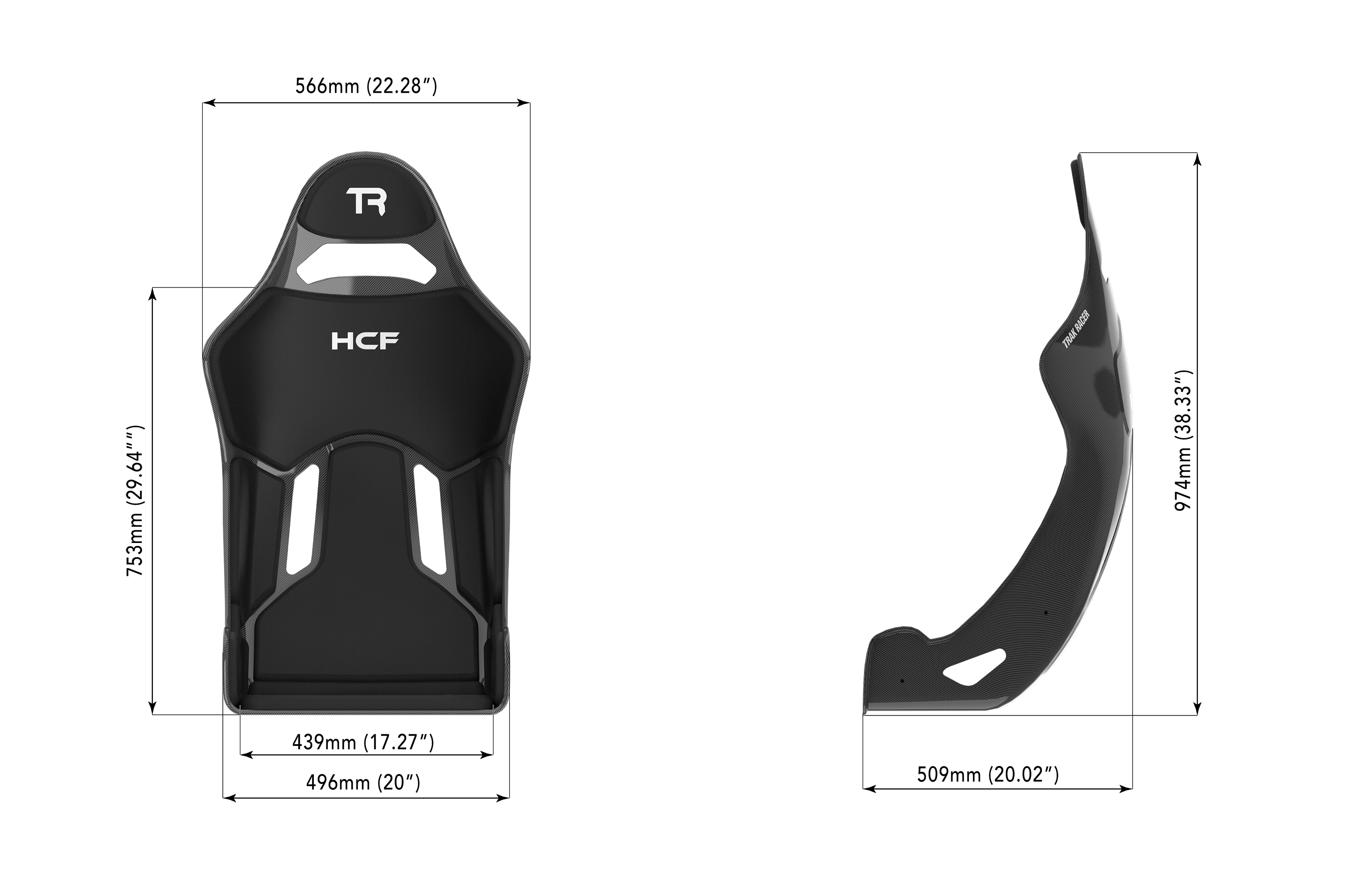 Trak Racer TRX HCF Siège Baquet Carbone Dry Siège Seul