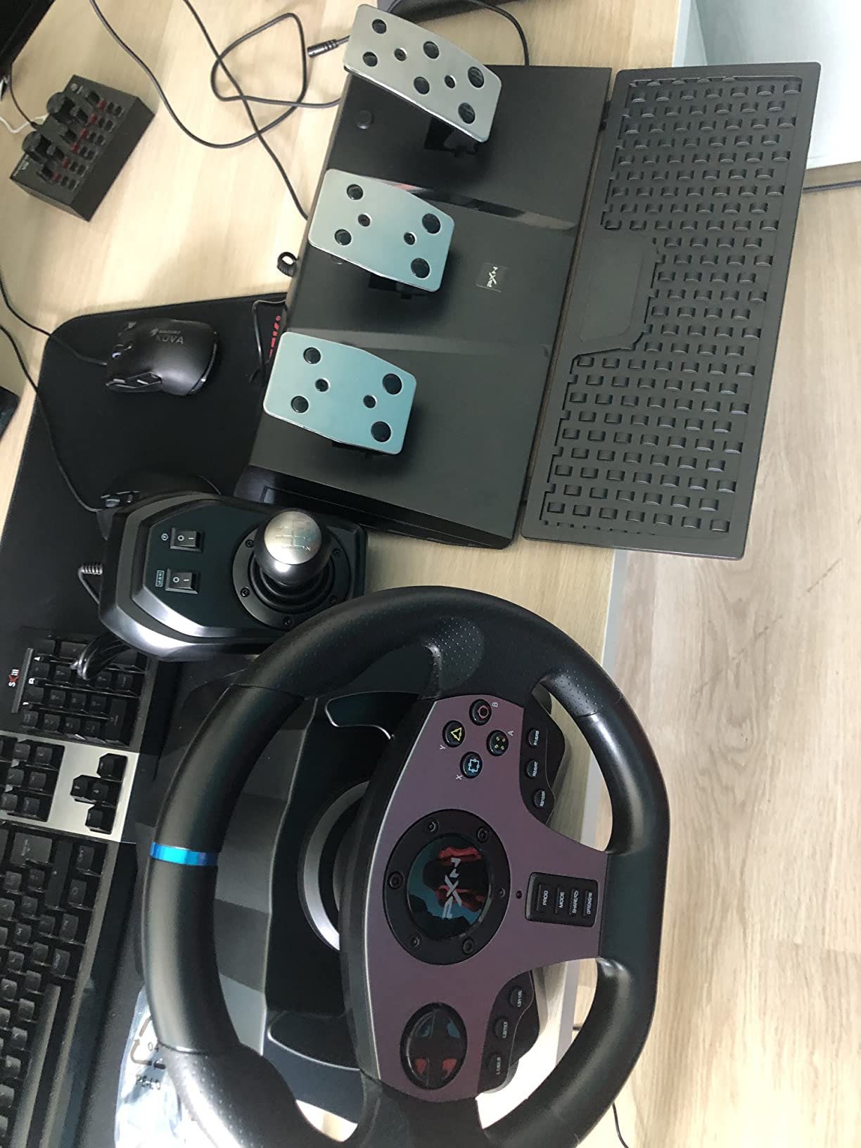 PXN V9 volant course PC PS4 Xbox avec pédales et levier
