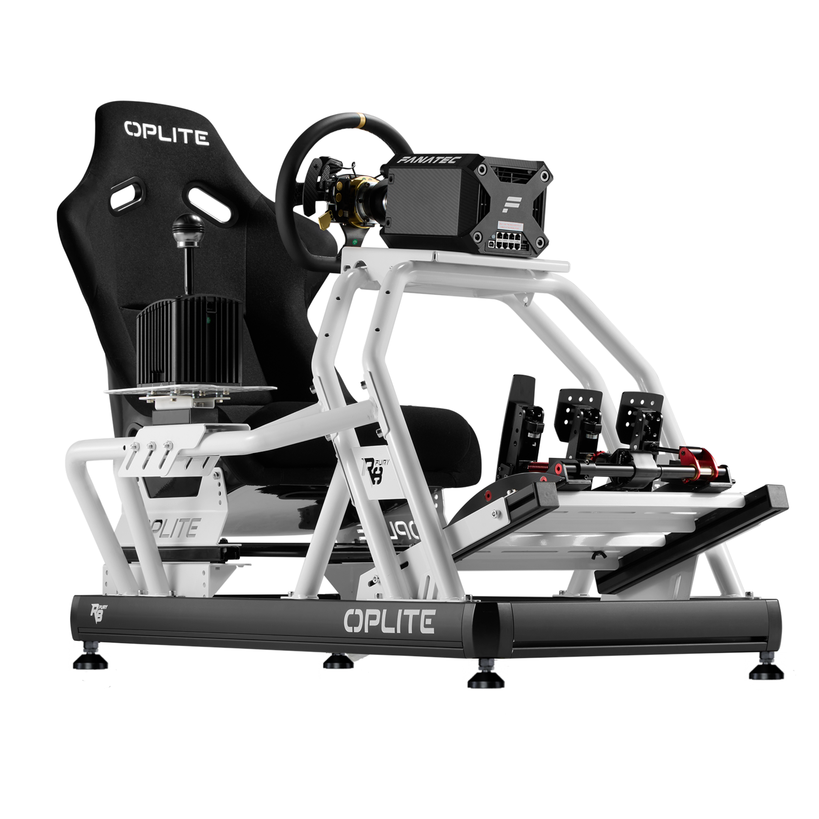 Oplite R8 Gear Shift Handbrake support blanc Fury acier