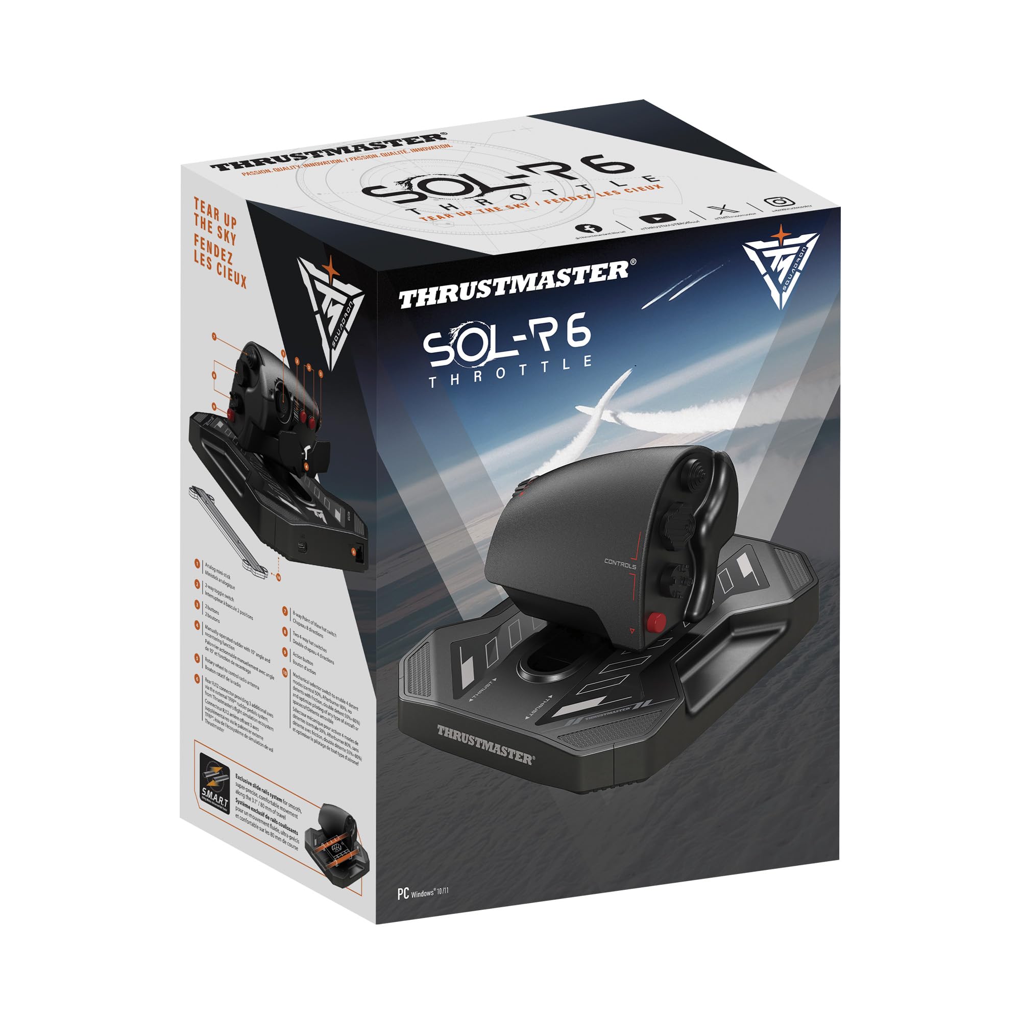 Thrustmaster Sol-R6 Manette Gaz PC Rails S.M.A.R.T Palonnier 80mm
