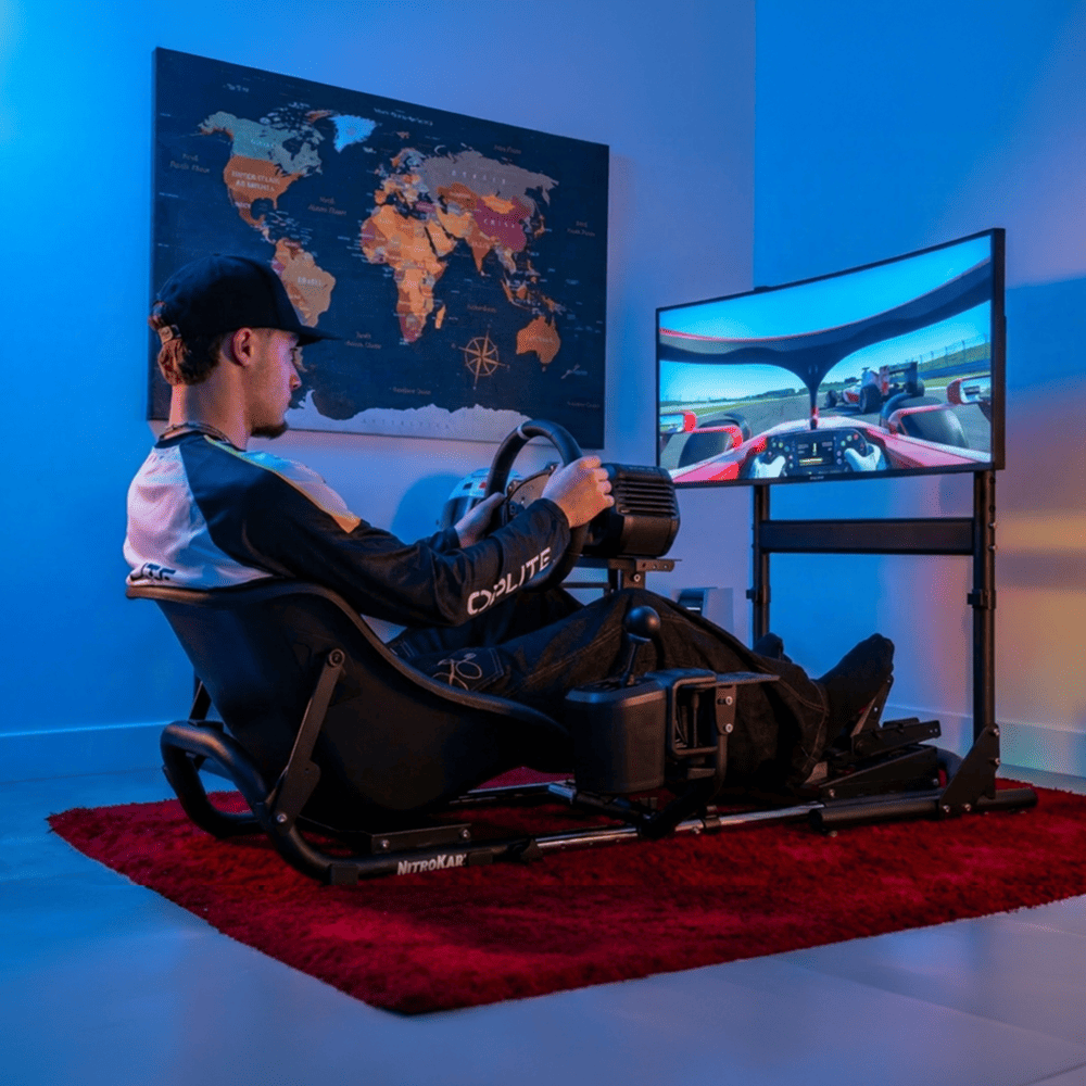 Oplite NitroKart White V2 cockpit simracing blanc réglable