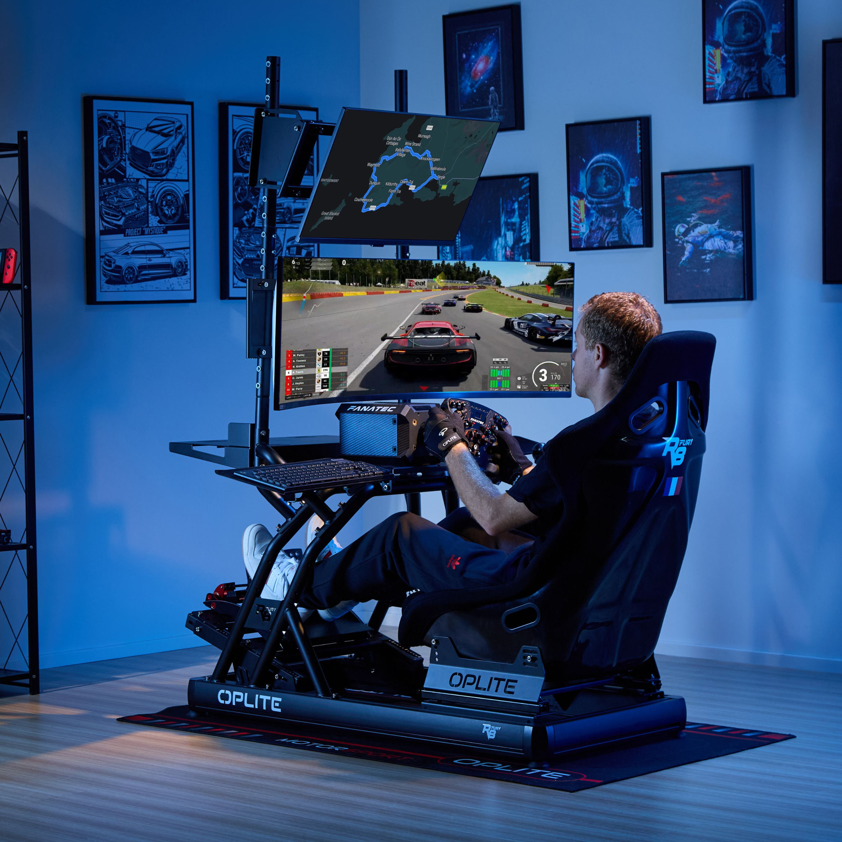 Oplite R8 Single Monitor Mount support écran noir 57 pouces