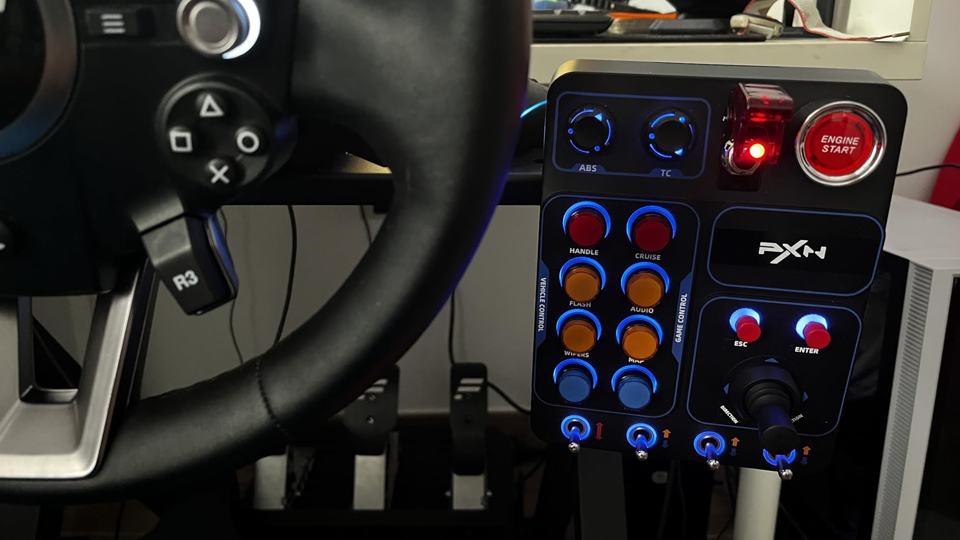 PXN CB1 Button Box PC 19 Boutons RGB USB Camion Course