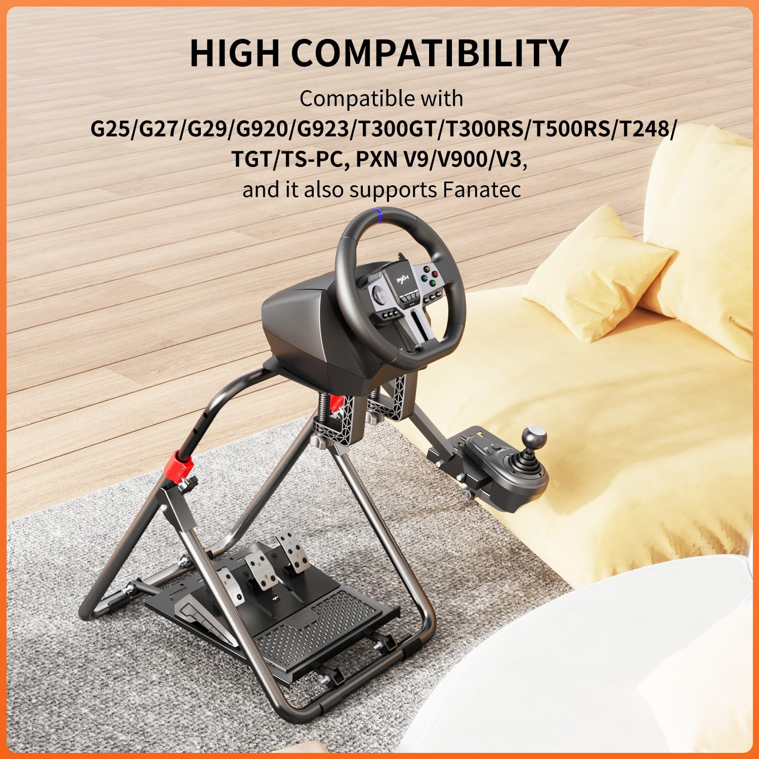 PXN A9 Racing Wheel Stand Support Volant Pliable Acier