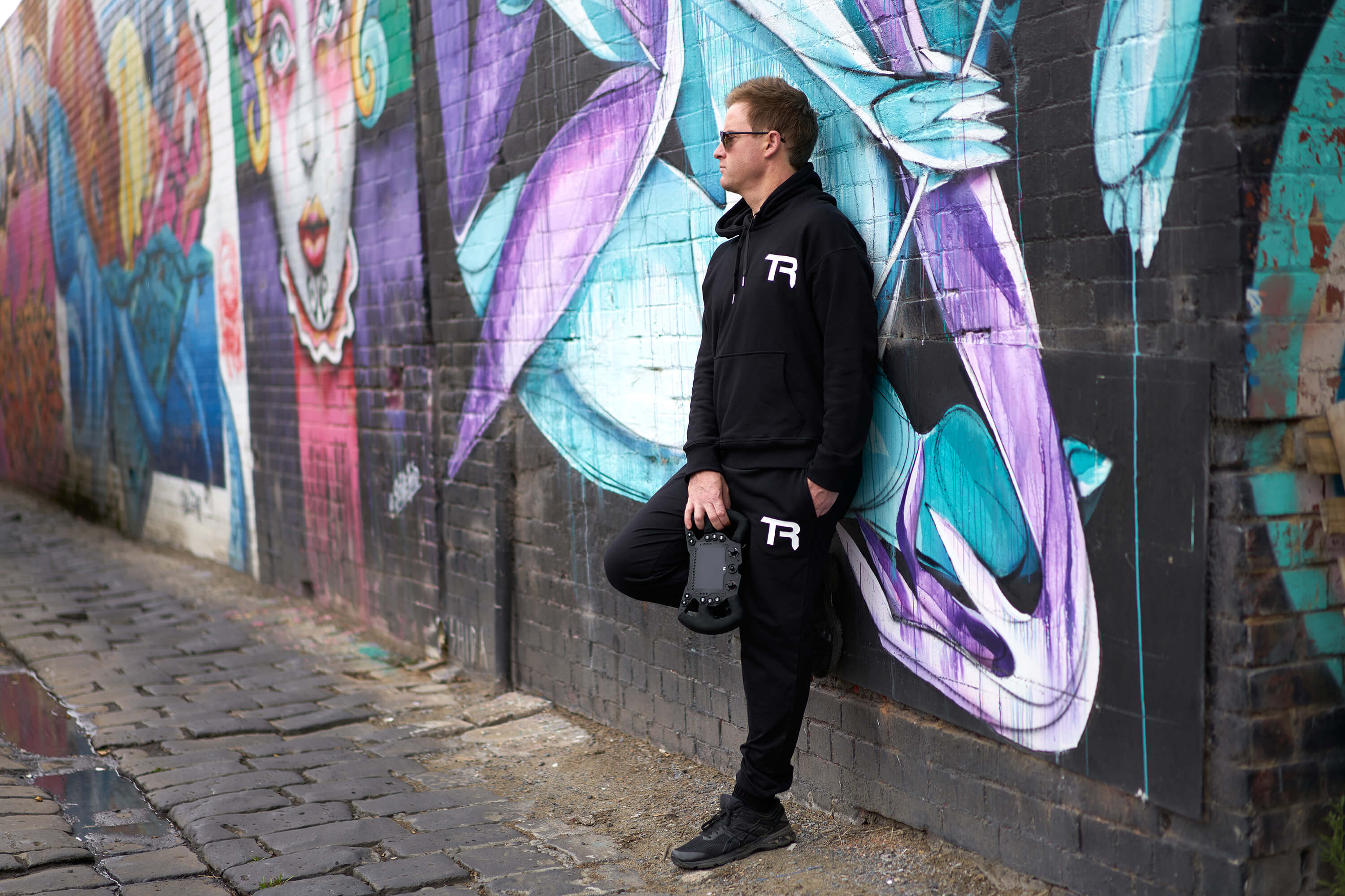 Trak Racer TR Sweat à Capuche Coton Noir Taille M