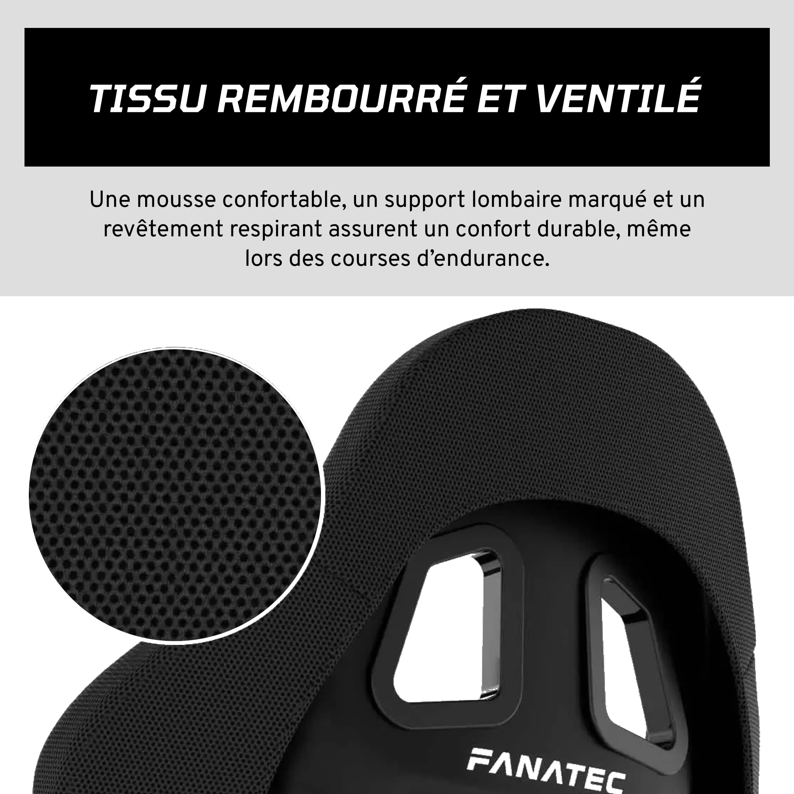 Fanatec ClubSport GT Siège Baquet siège simracing Noir
