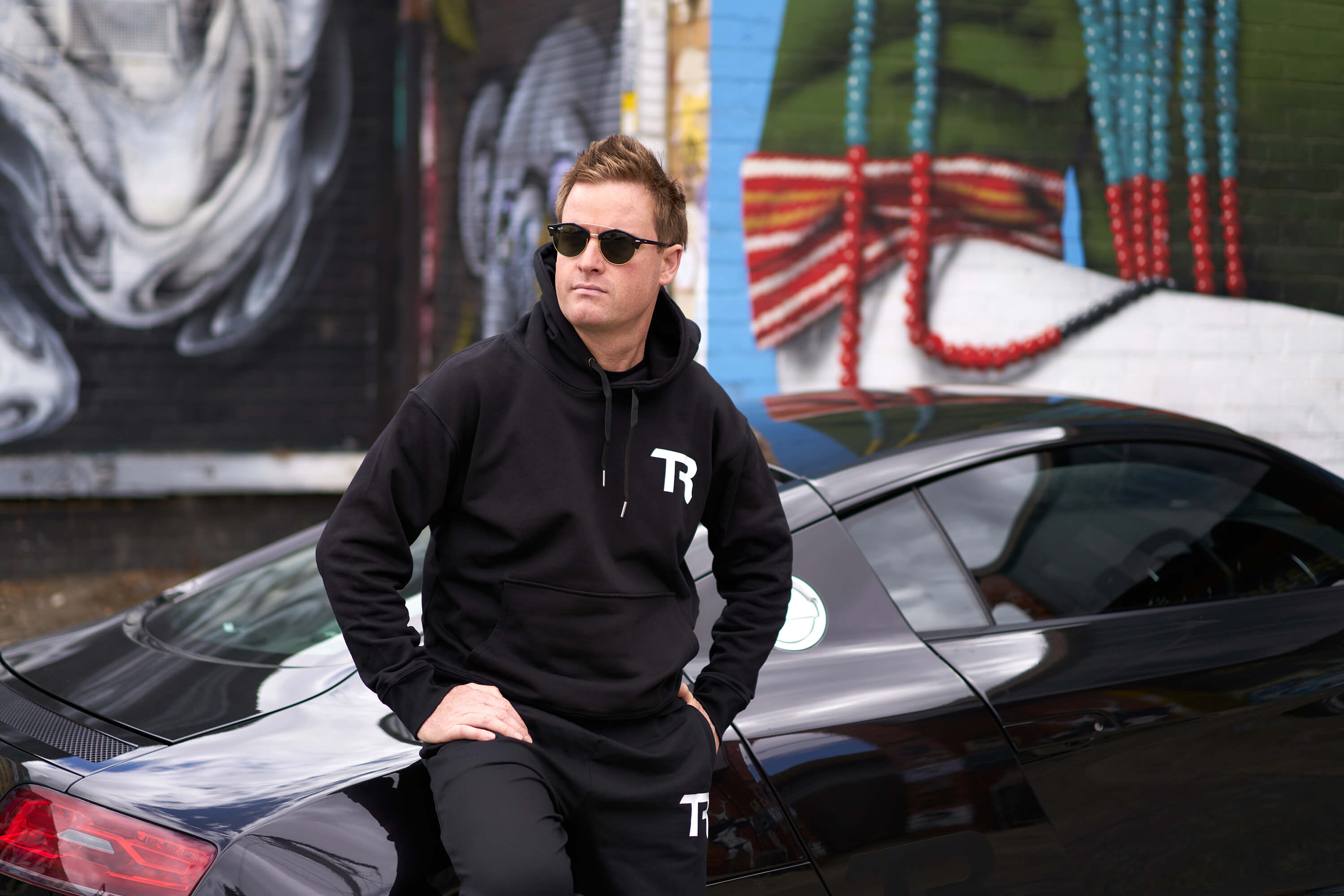 Trak Racer TR Sweat à Capuche Coton Noir Taille M