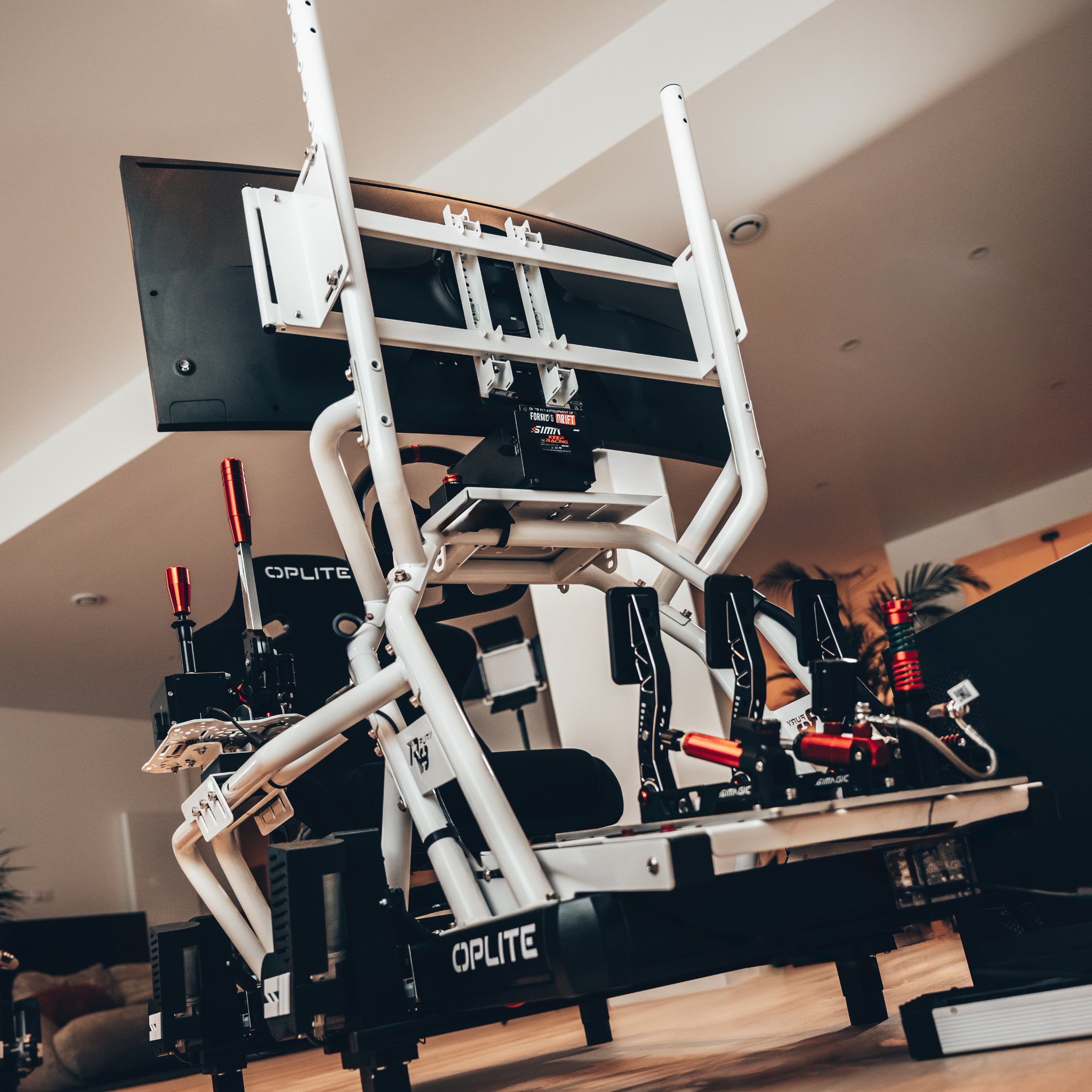 Oplite R8 Gear Shift Handbrake support blanc Fury acier
