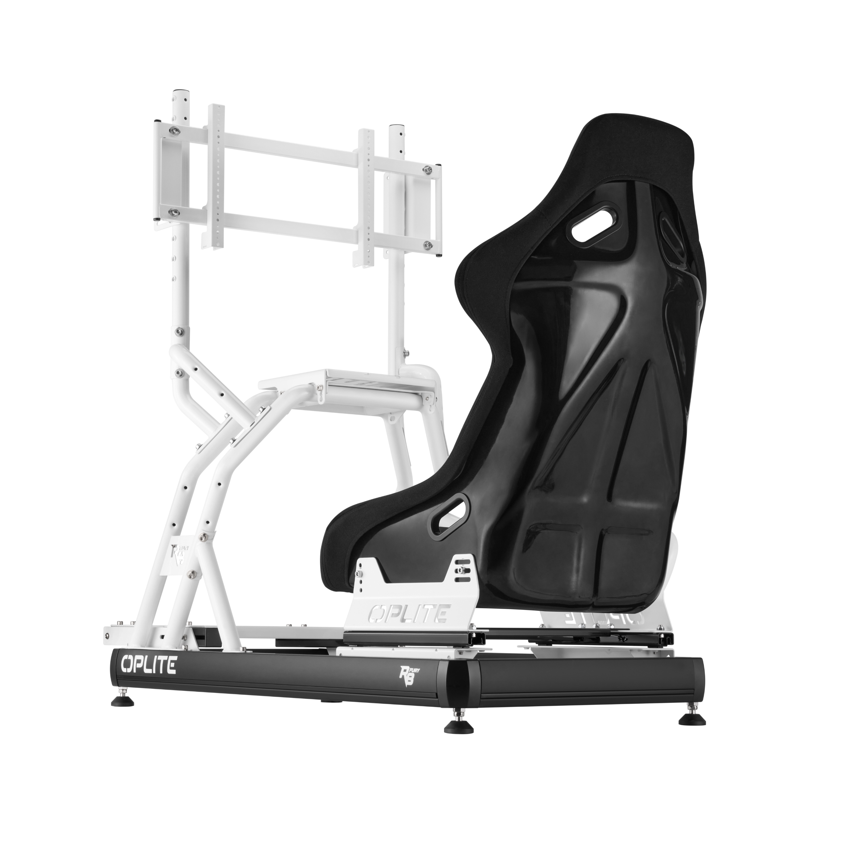 OPLITE Bundle R8 Single Monitor Mount + ScreenLock Pro blanc
