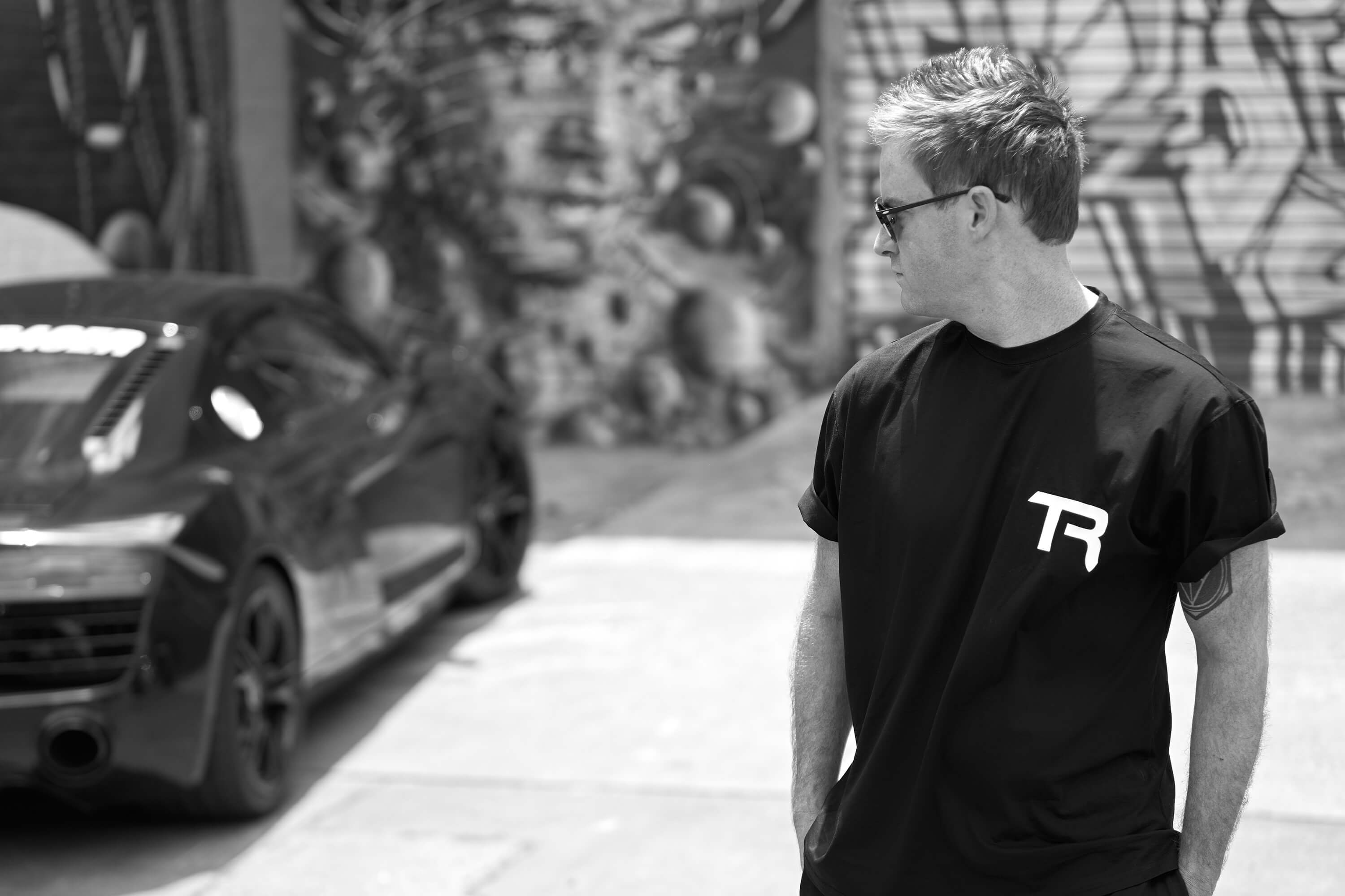 Trak Racer TR t-shirt coton noir monogramme