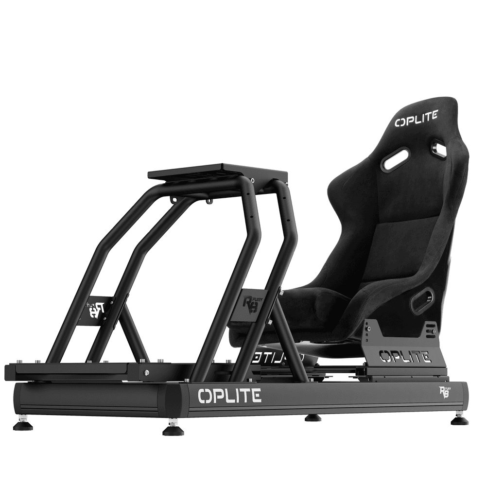 OPLITE R8 Fury Cockpit Simracing Noir + Baquet RS2 Direct Drive