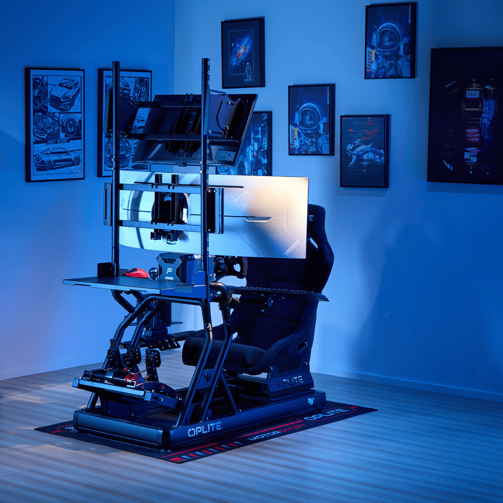 OPLITE R8 Fury Cockpit Simracing Noir + Baquet RS2 Direct Drive