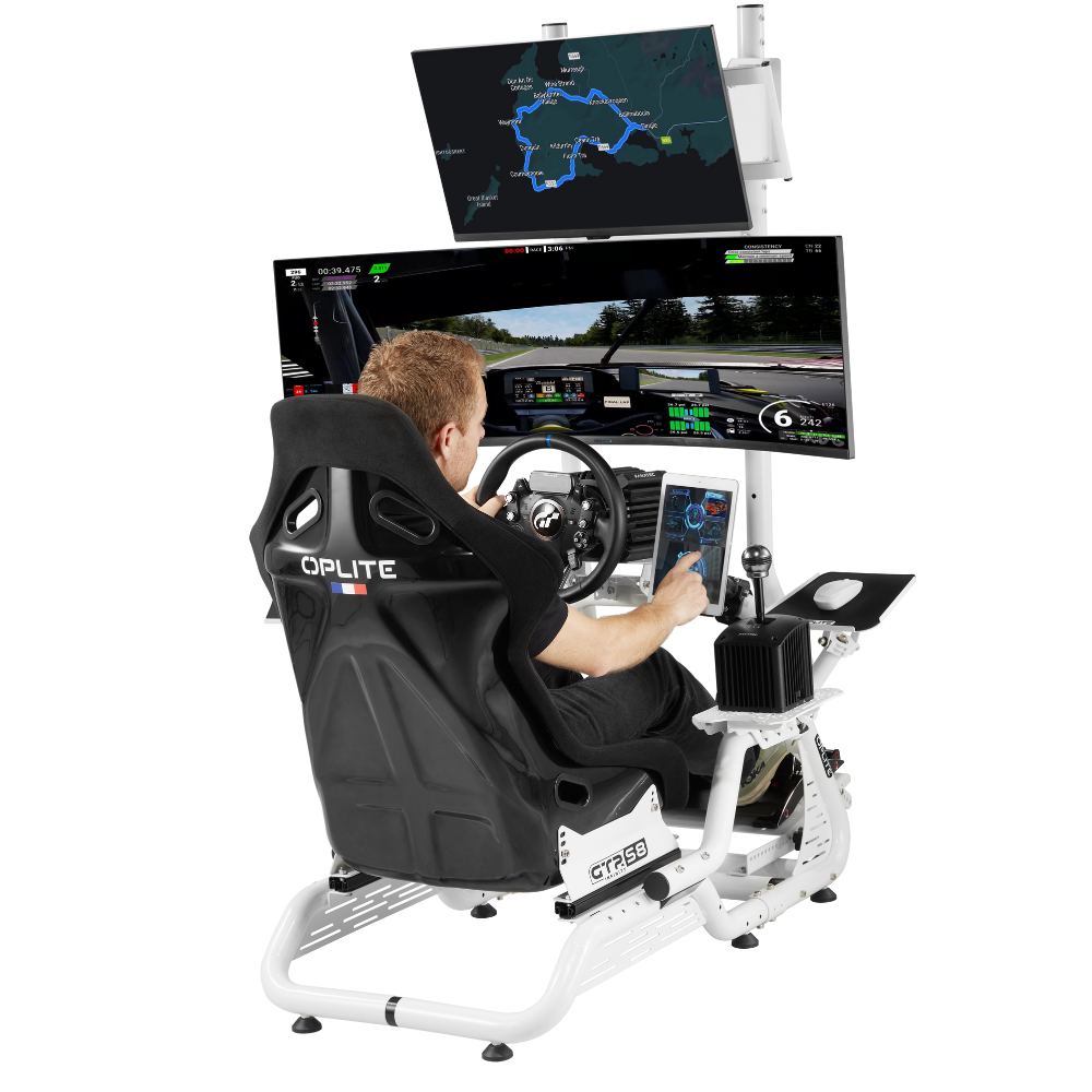Oplite R8/S8 Stream Deck Arm support blanc triple rotule