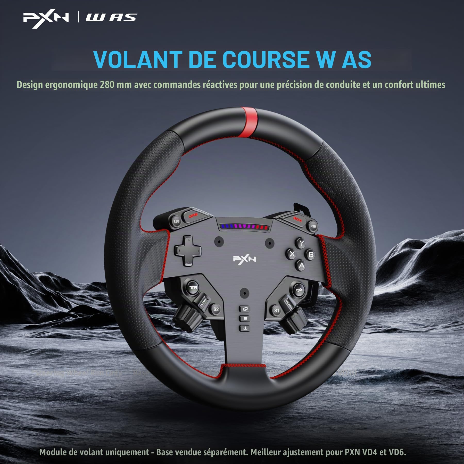 PXN W AS Volant 28 cm Cuir pour Bases VD4 VD6