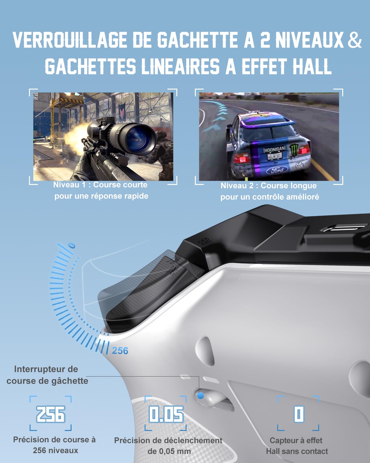 PXN P5 manette sans fil PC Switch effet Hall 1000Hz