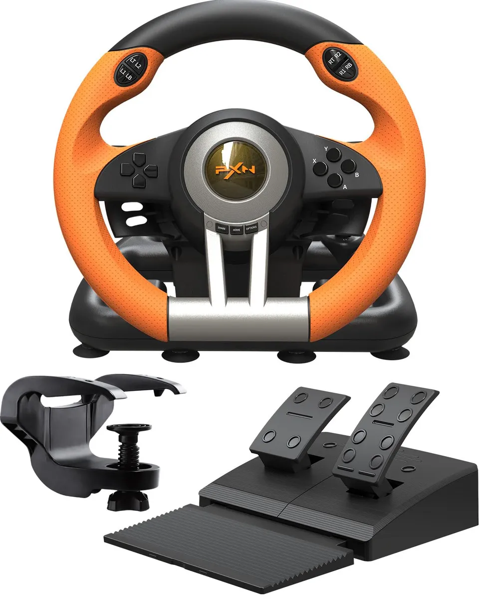 PXN V3 Pro volant gaming 180° avec pédales vibration