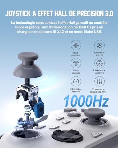 PXN P5 manette sans fil PC Switch effet Hall 1000Hz
