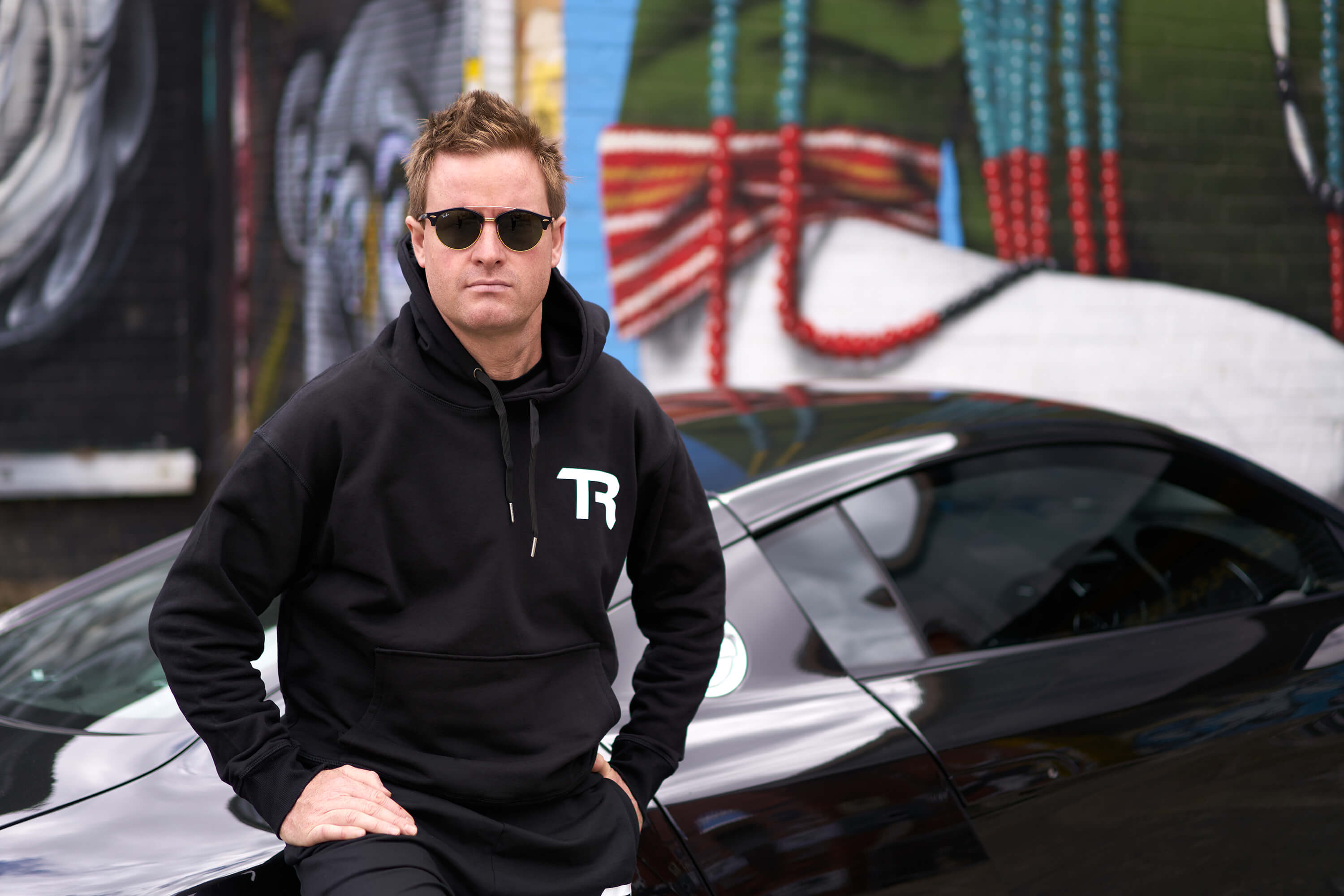 Trak Racer TR Sweat à Capuche Coton Noir Taille M