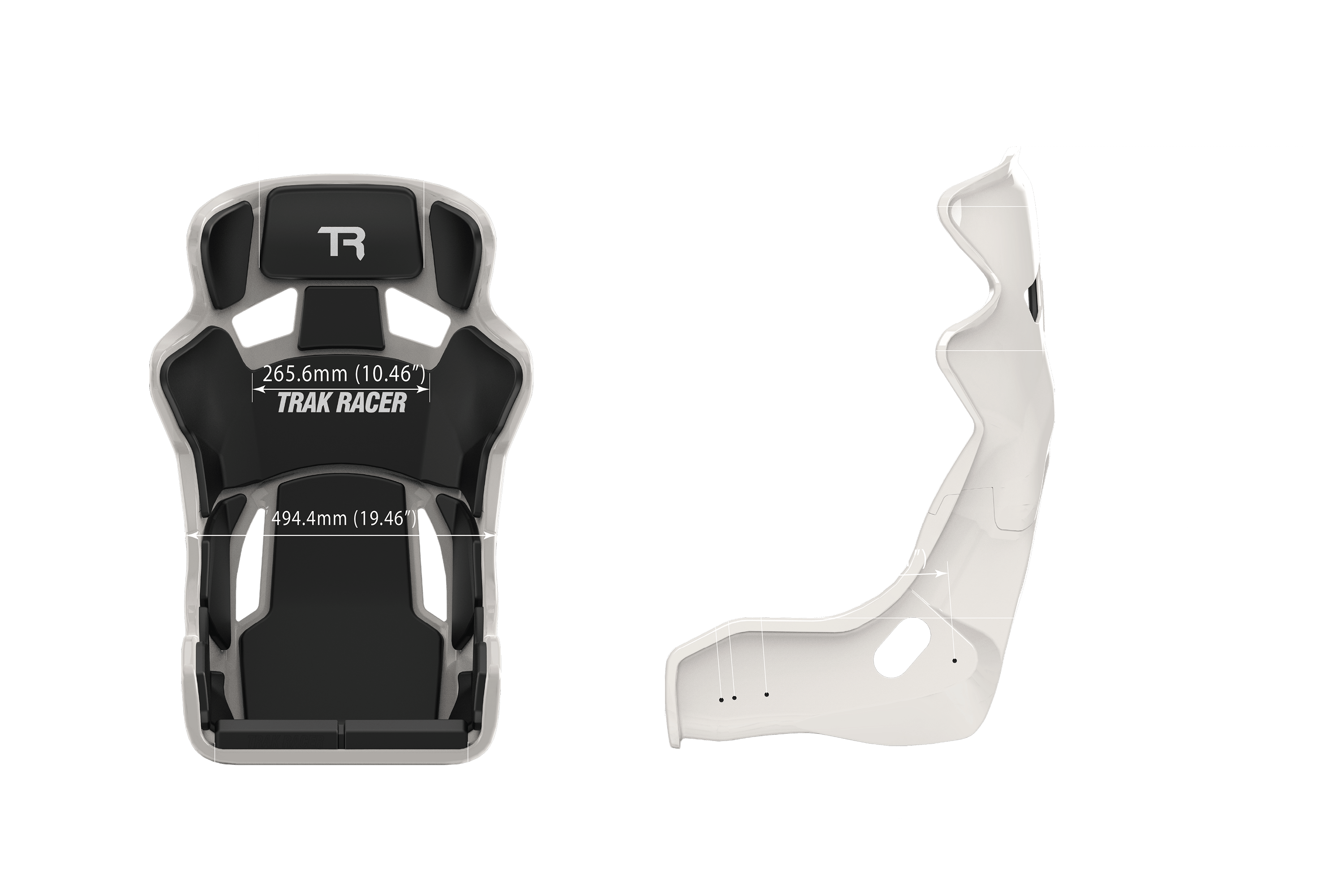 Trak Racer TR8 Siège Baquet GT Fibre Gris Siège Seul