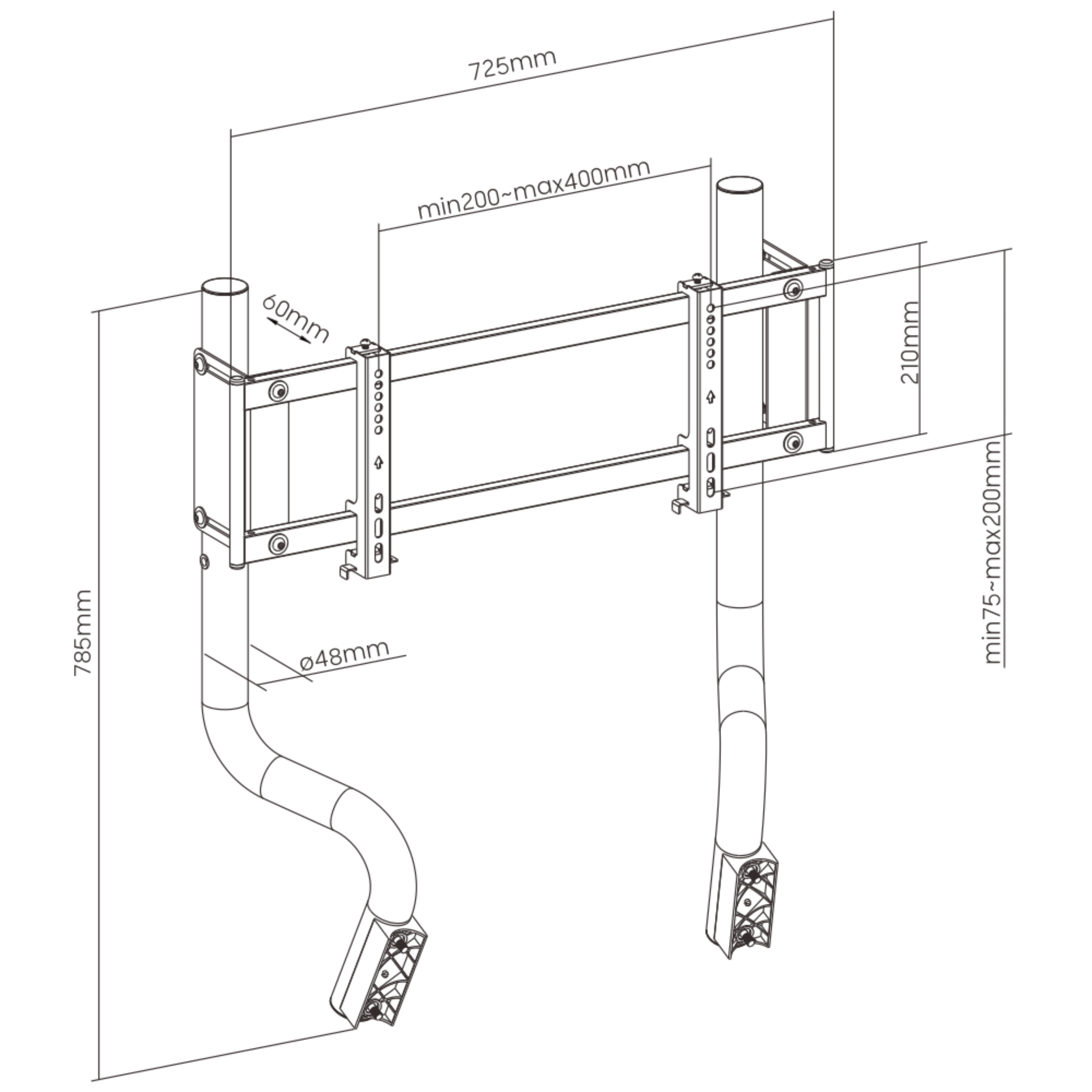 Oplite GTR S3/S8 Monitor Stand support écran blanc 50 pouces