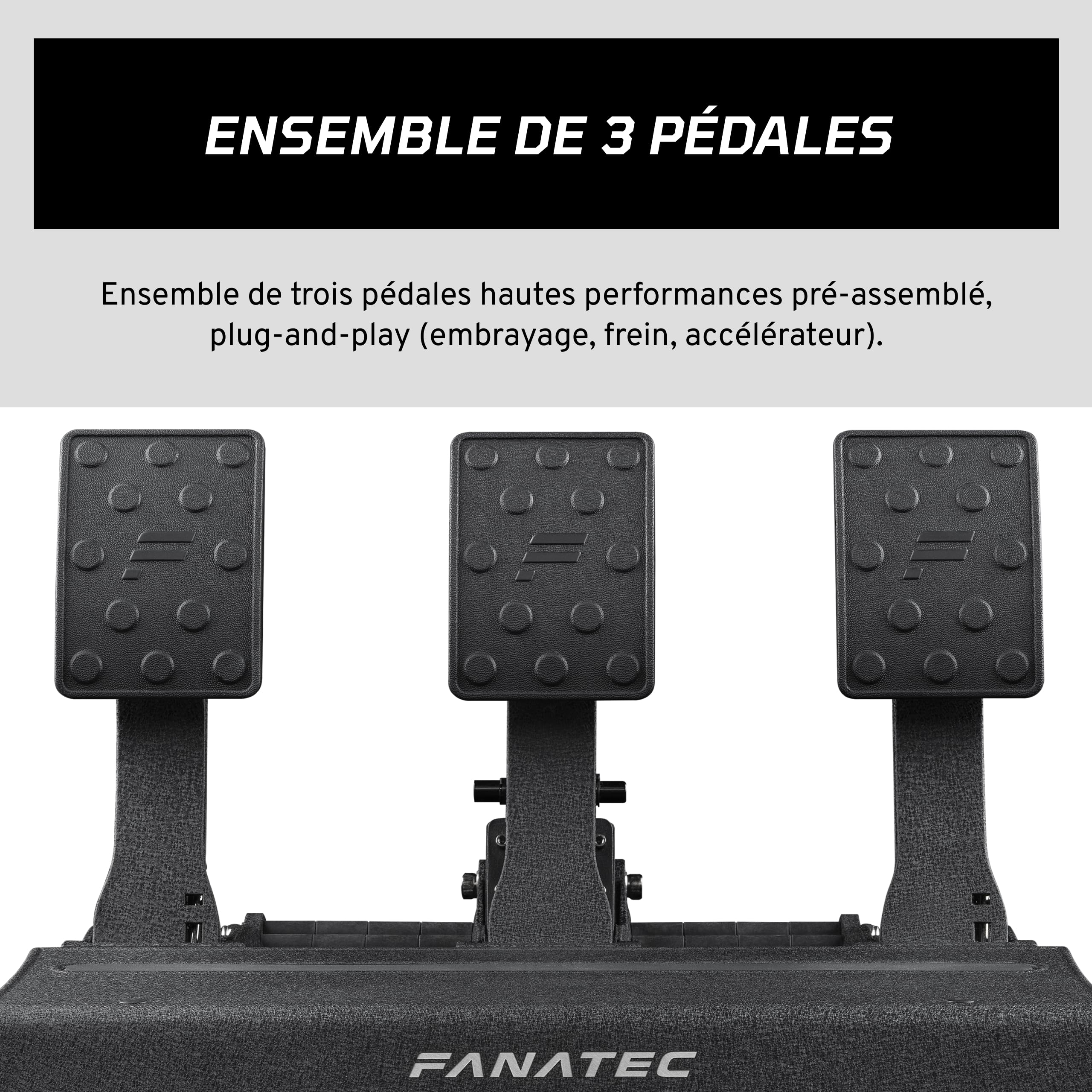 Fanatec CSL Elite V2 pédalier 3 pédales load cell 90 kg