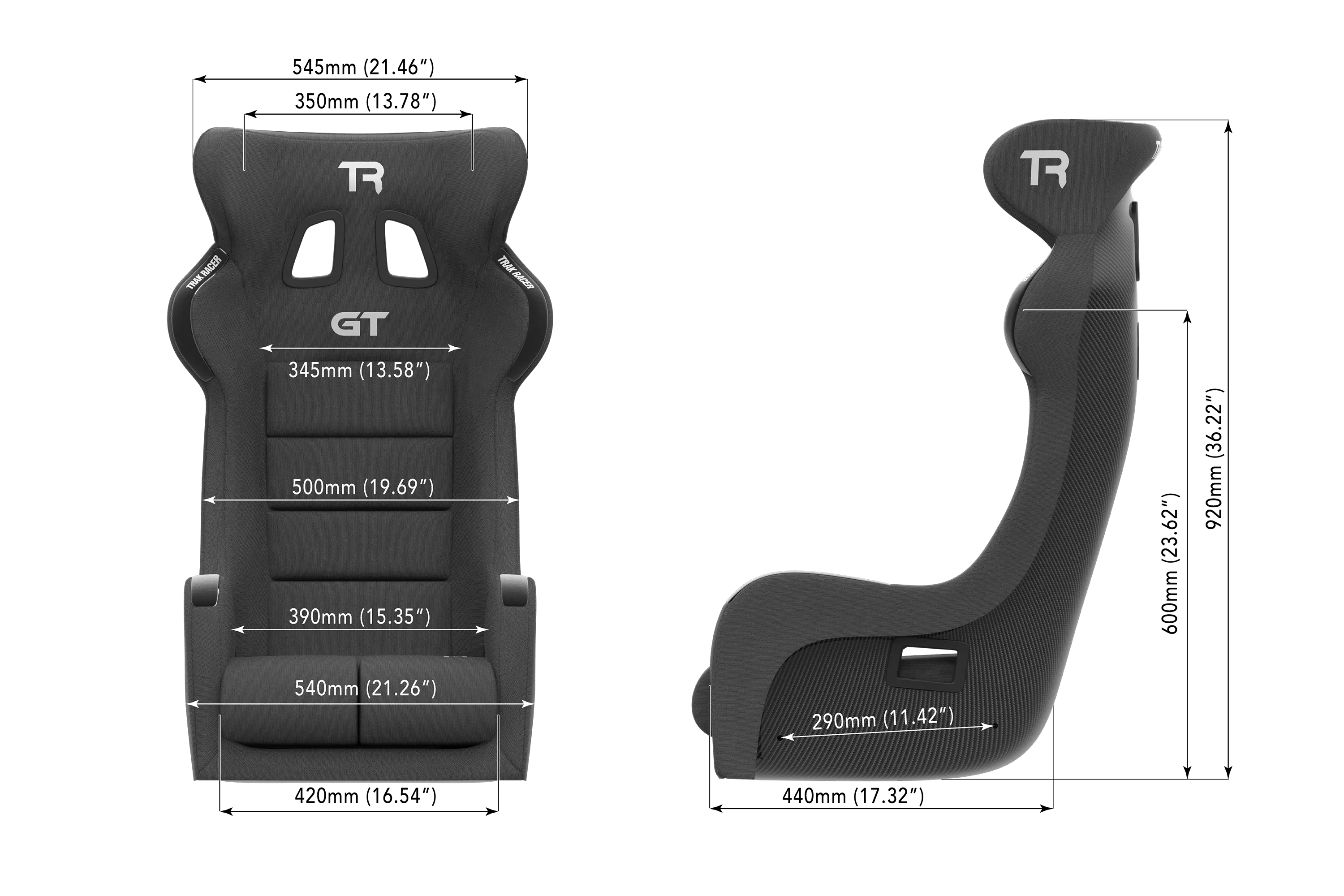 Trak Racer GT Pro baquet carbone siège seul fibre de verre