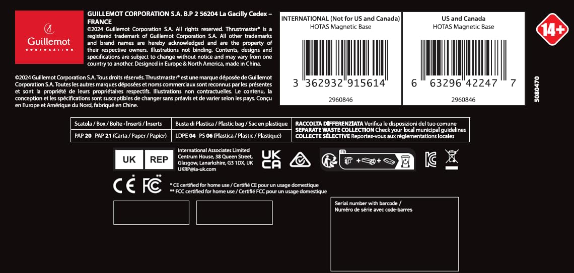 Thrustmaster AVA HOTAS base magnétique manche PC 16 bits