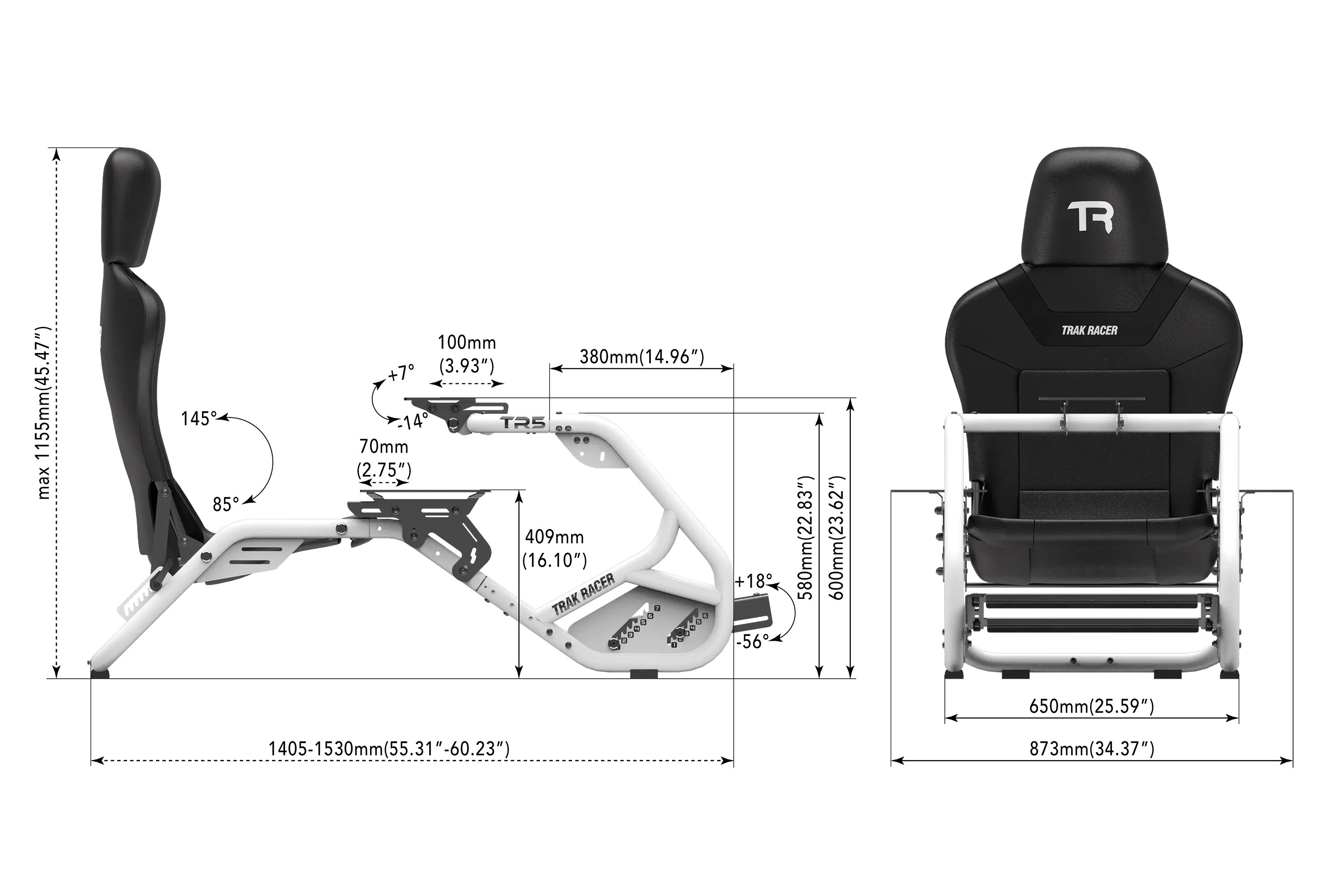 Trak Racer TR5 Cockpit + Support Flight Sim Vol/Course