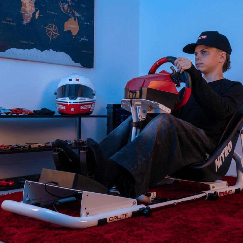 Oplite NitroKart White V2 cockpit simracing blanc réglable