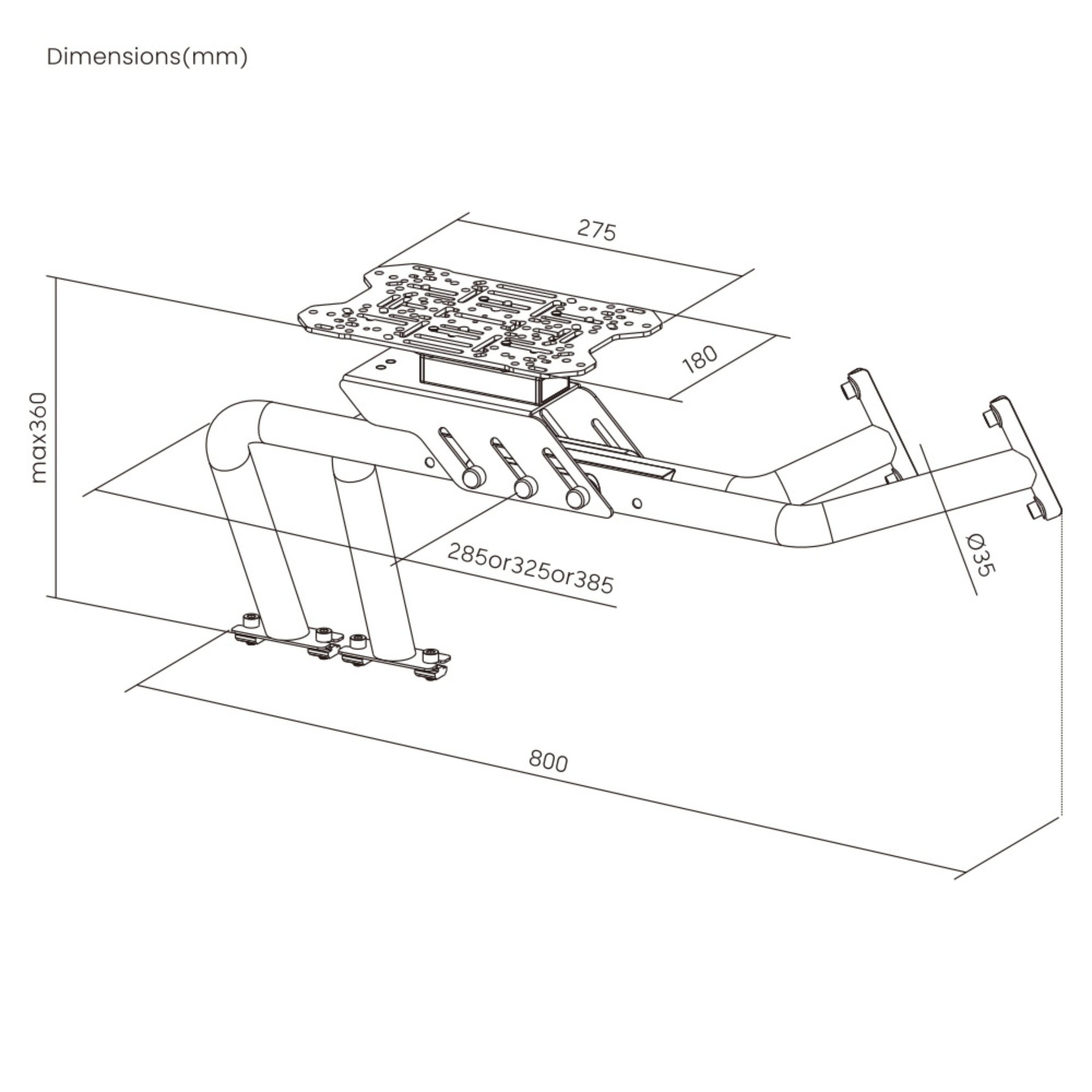 OPLITE R8 support boîte frein à main noir Handbrake