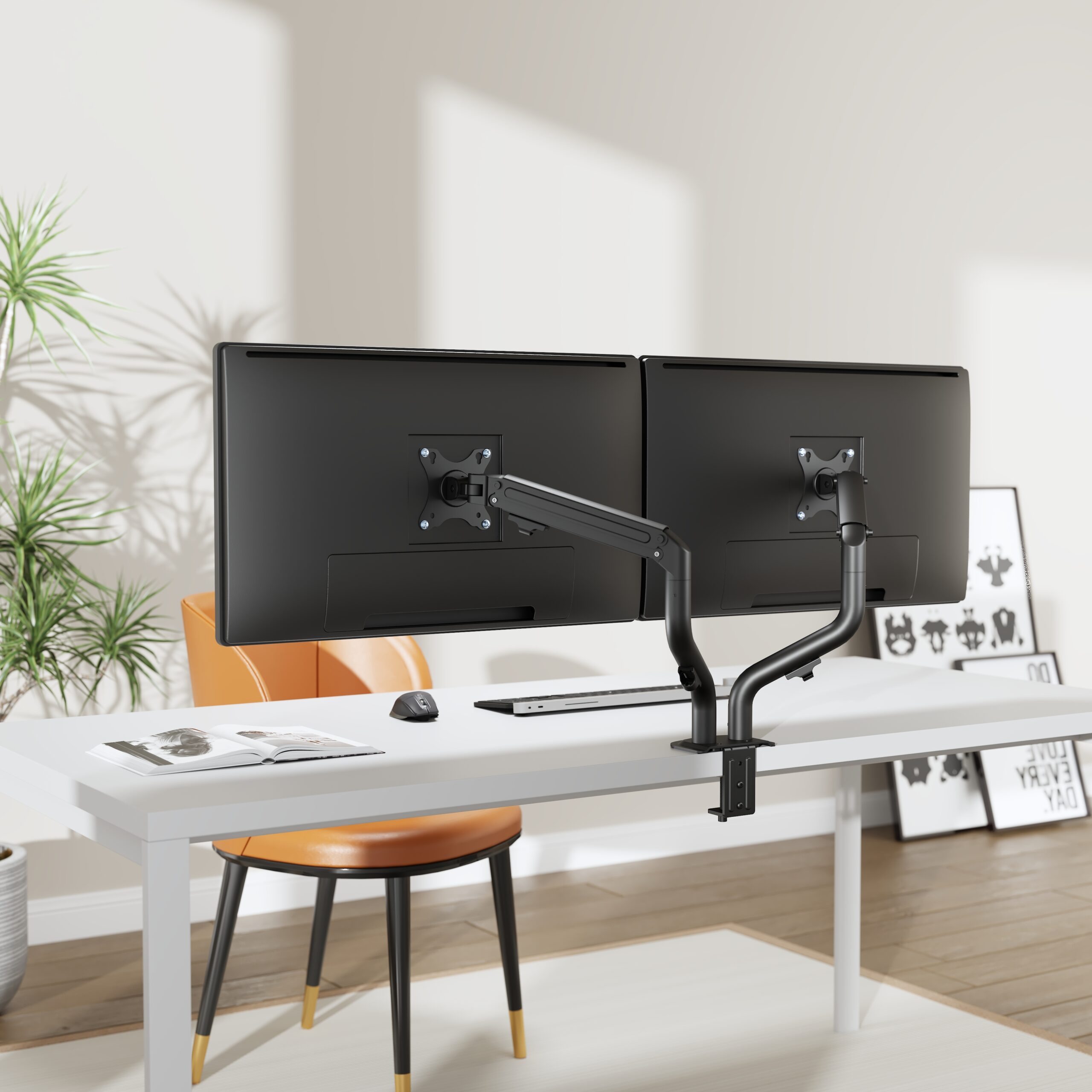 OPLITE MT10 Bras Double Écran 32 Pouces VESA Ressort