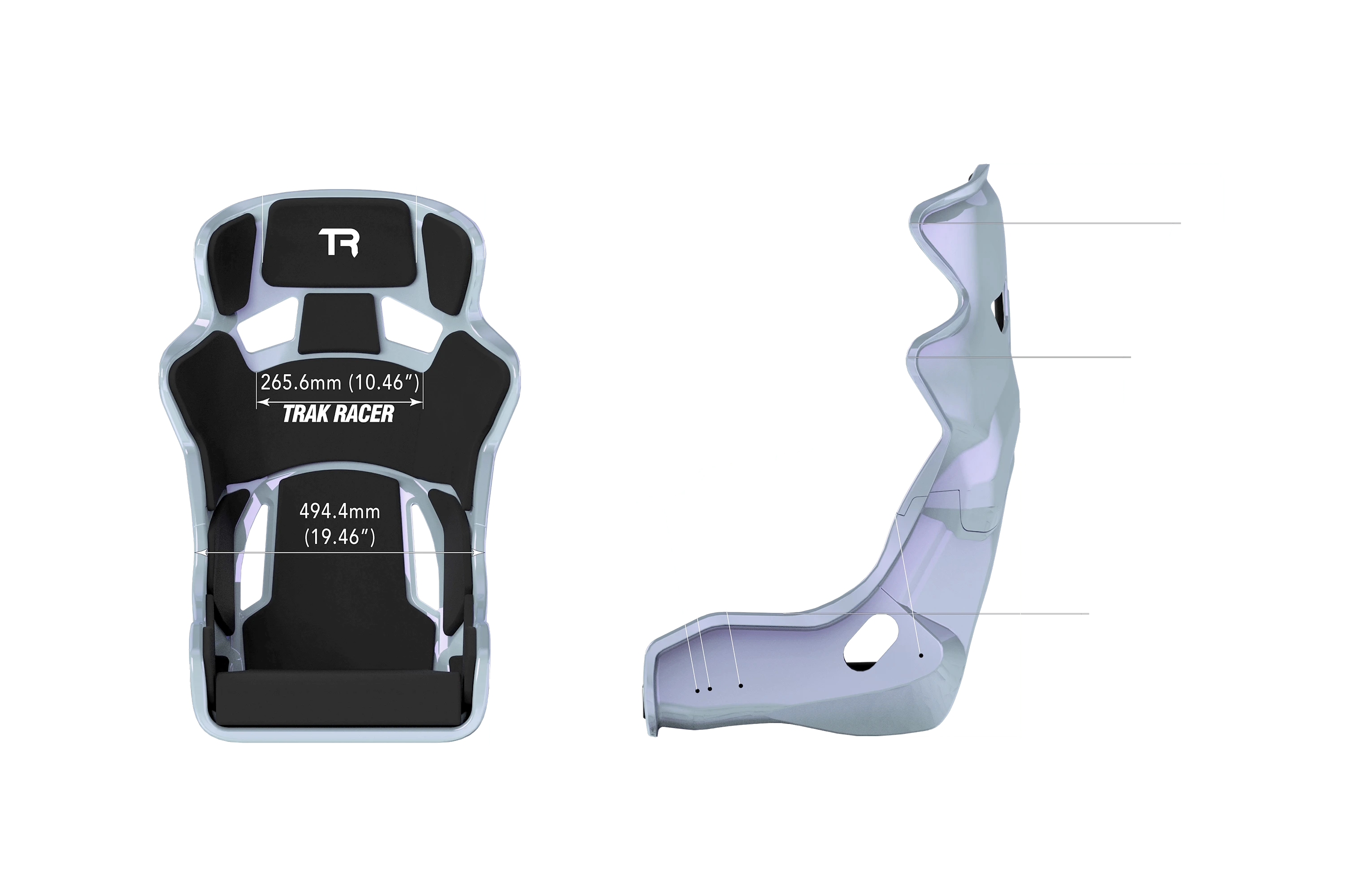Trak Racer TR8 GT Pro siège baquet fibre bleu nacré