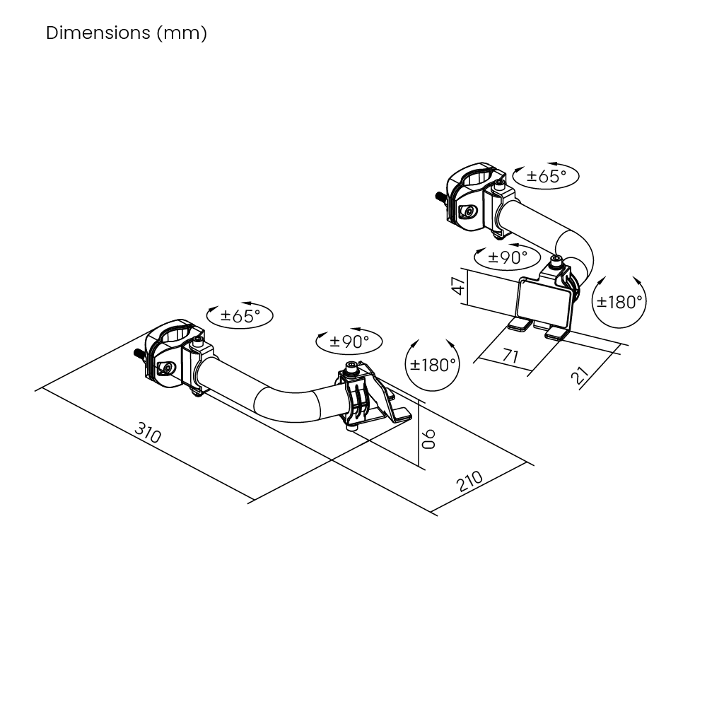 OPLITE ScreenLock Pro 34-57 Stabilisateur Écran Blanc Anti-Vibration