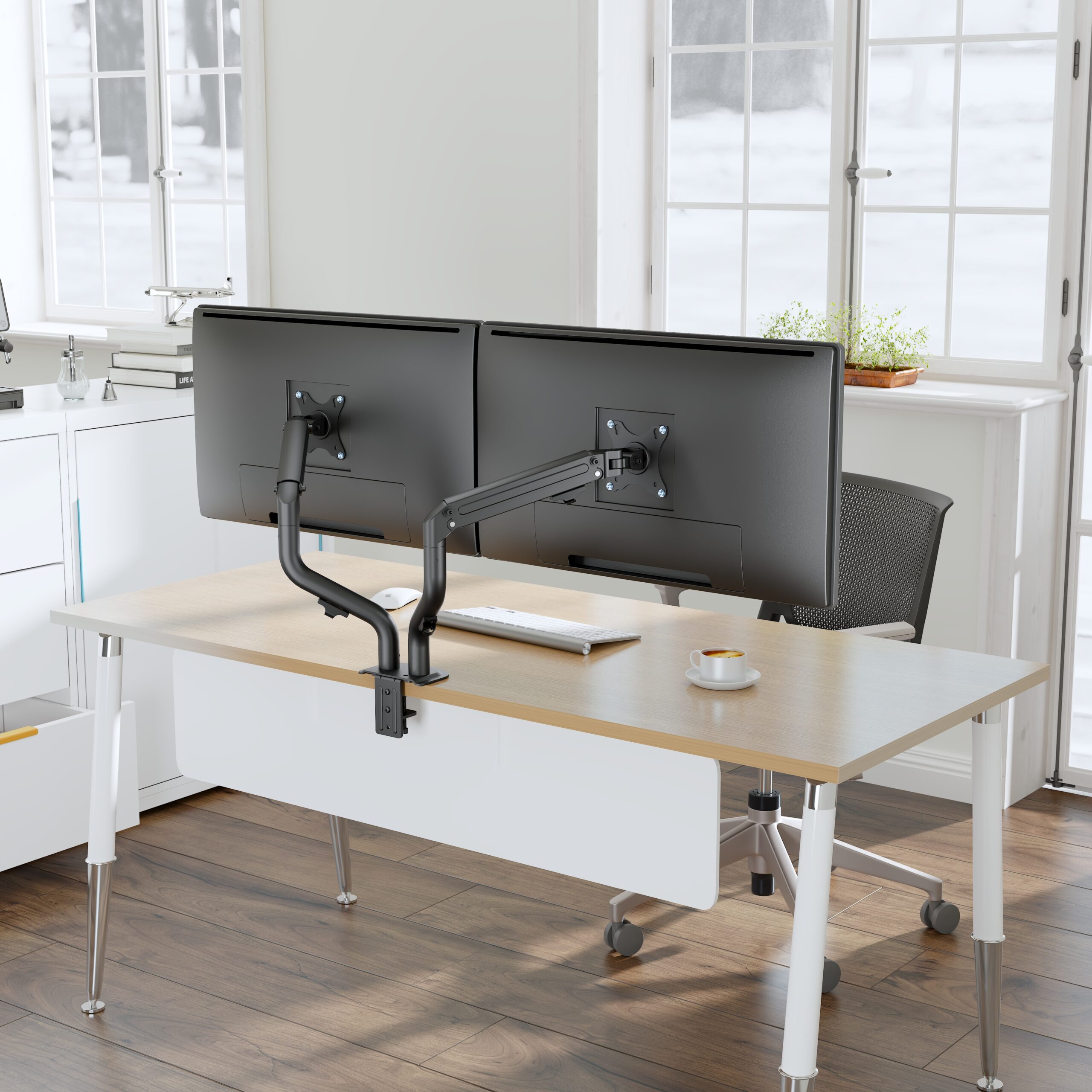 OPLITE MT10 Bras Double Écran 32 Pouces VESA Ressort