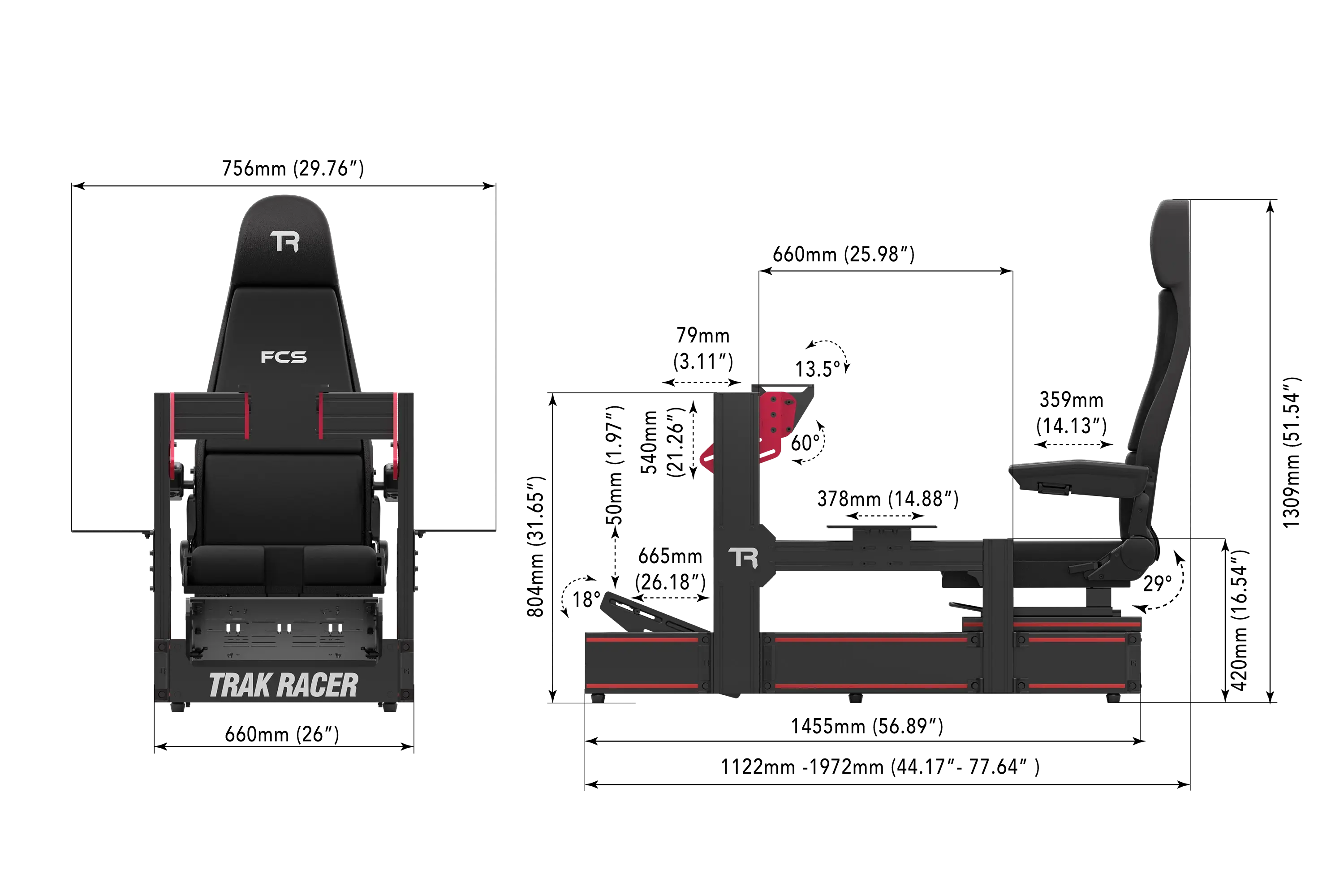 Trak Racer TR160 Flight cockpit simulateur vol + siège