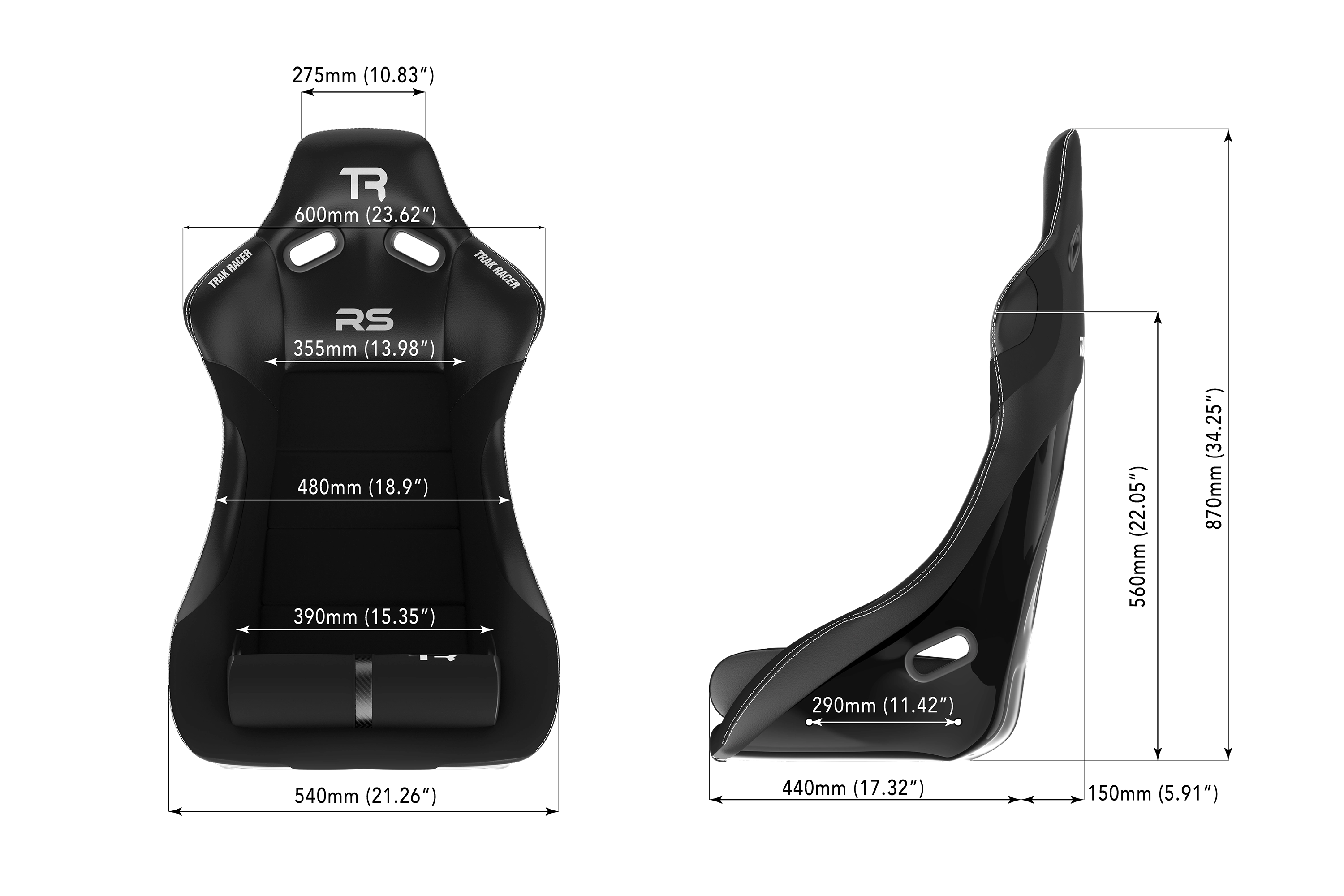 Trak Racer RS6 siège baquet GT rallye fibre noir