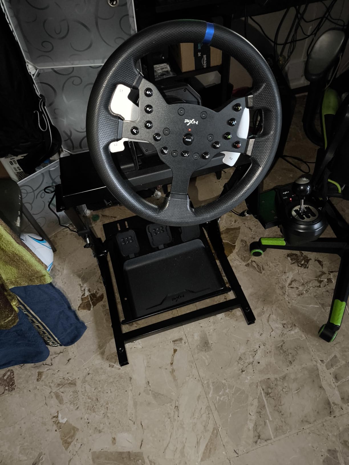 PXN V99 Volant PC Xbox PS4 300mm + 3 pédales + levier H