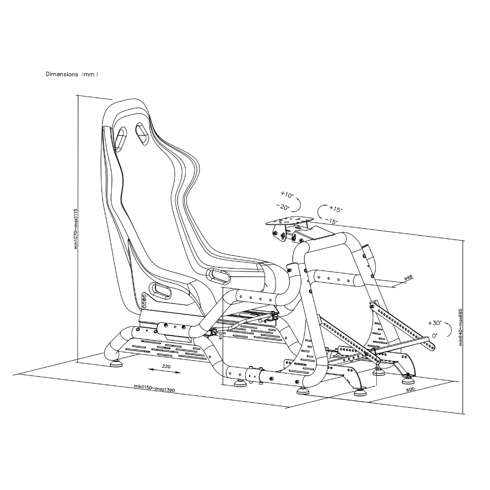 OPLITE GTR S8 Infinity cockpit simracing blanc Force White