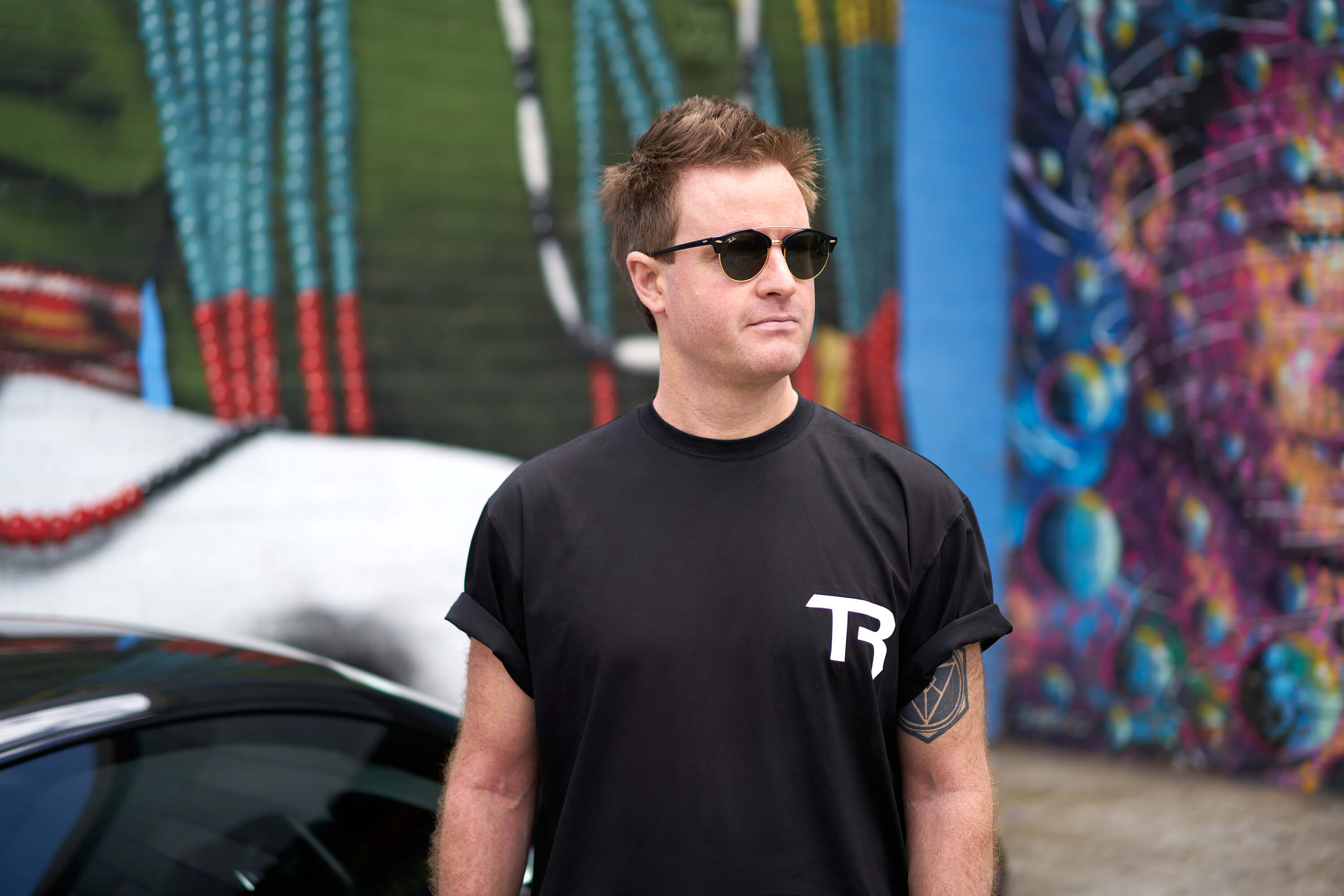 Trak Racer TR t-shirt coton noir monogramme