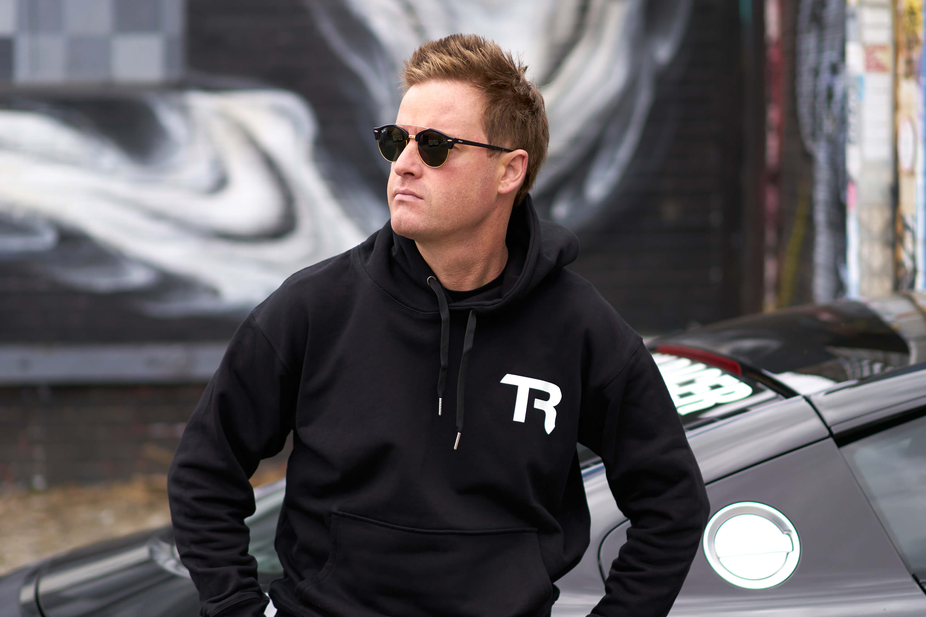 Trak Racer TR Sweat à Capuche Coton Noir Taille M