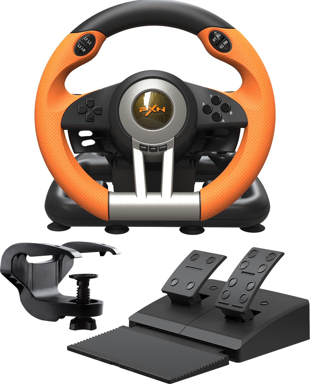 PXN V3 Pro volant gaming 180° avec pédales vibration