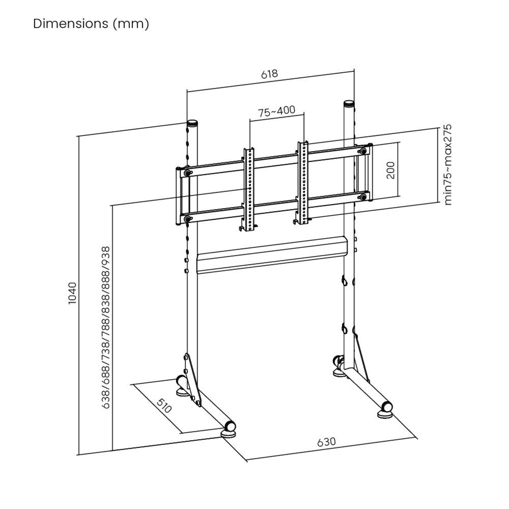 OPLITE NitroKart Support Écran Noir V2 55 Pouces VESA