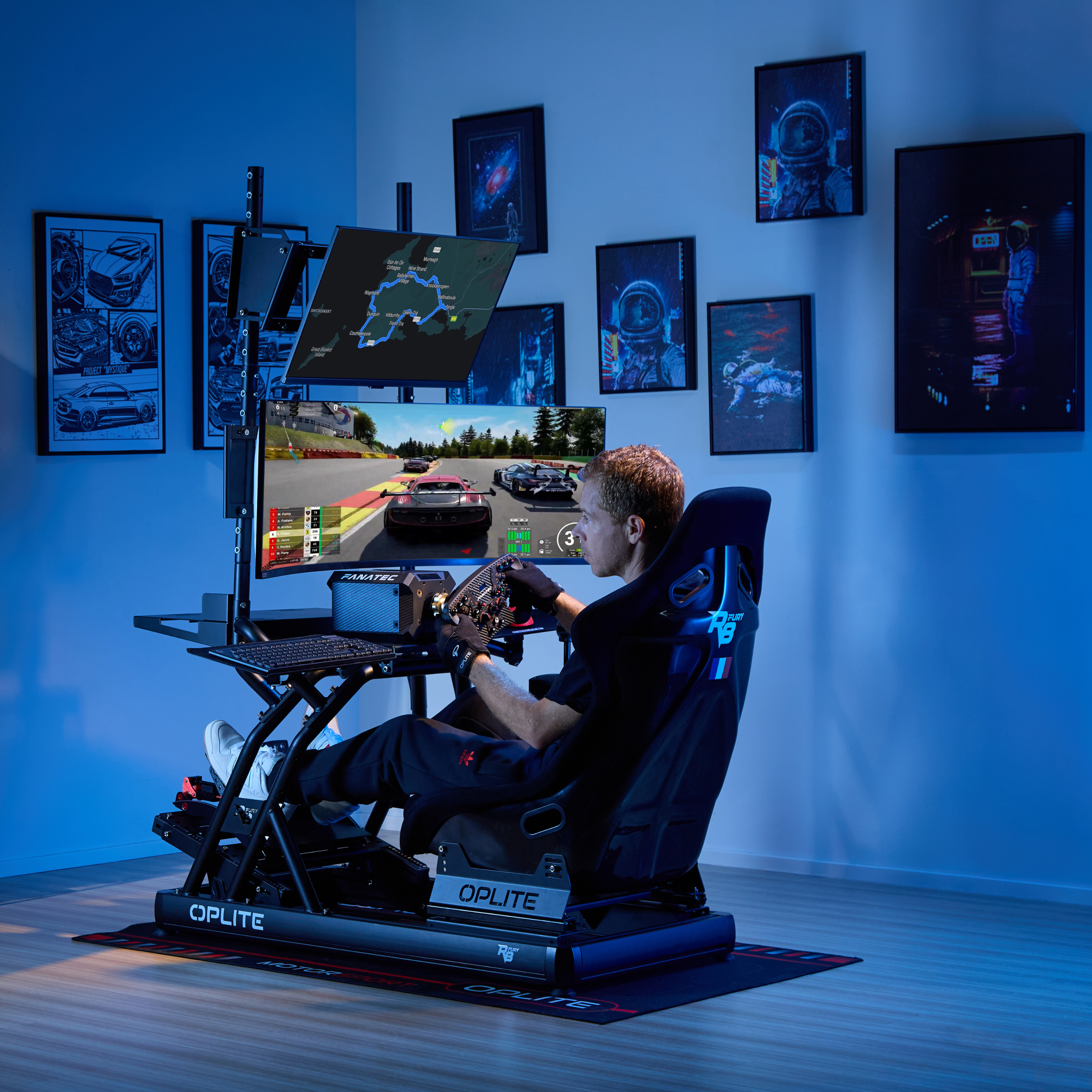OPLITE R8 Fury Châssis Cockpit Noir Direct Drive 35 Nm