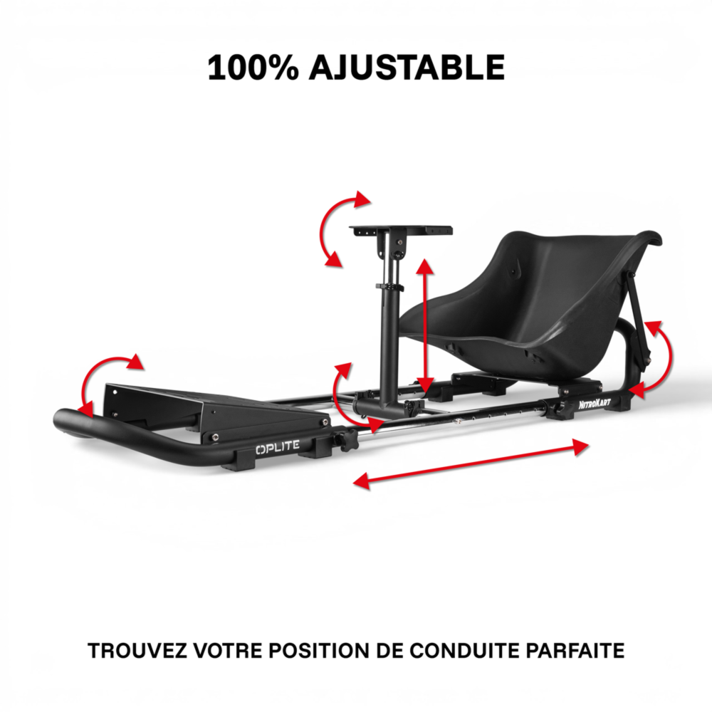 OPLITE NitroKart Black V2 cockpit simracing baquet noir